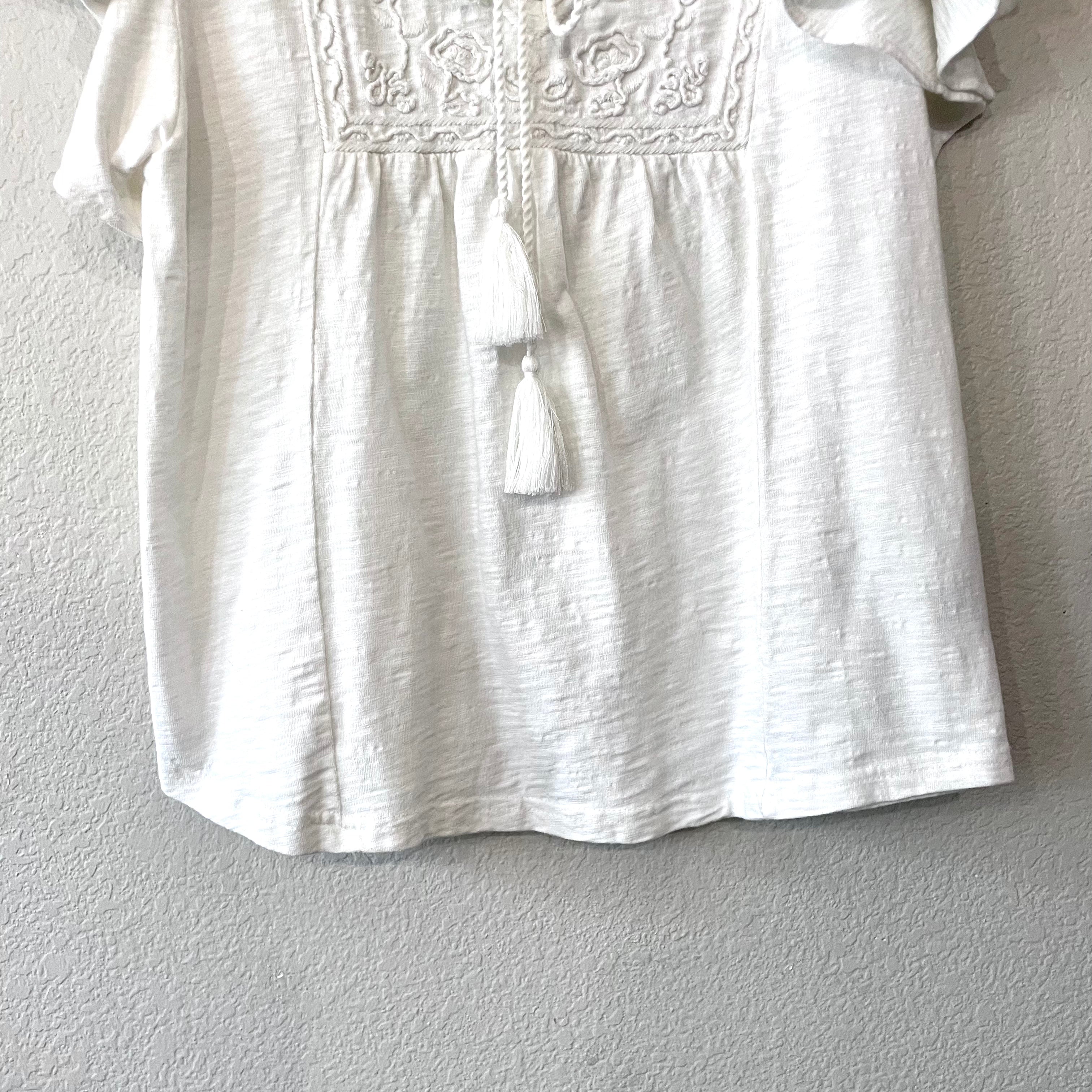 Ruffle Embroidered Top