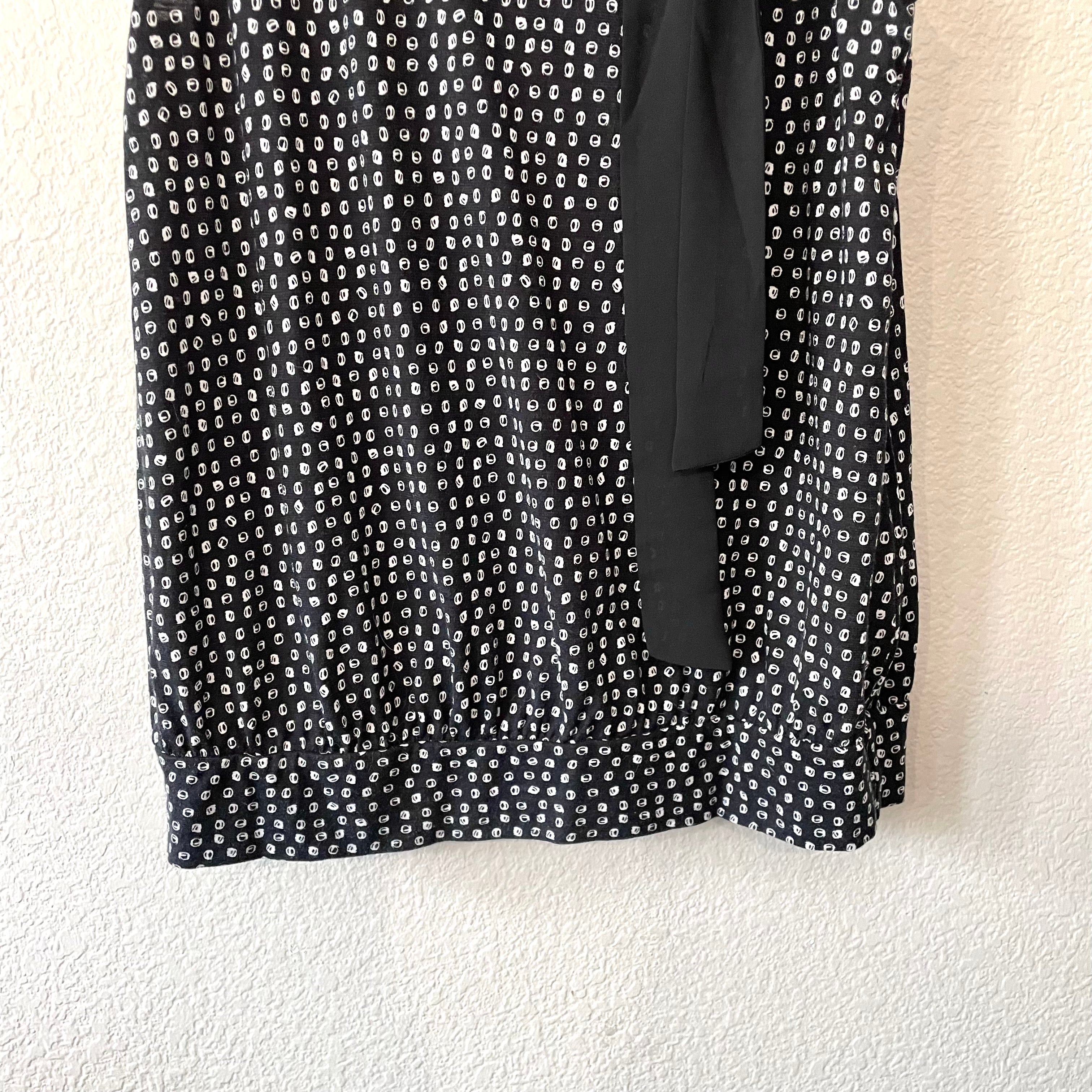 Polka Dot Bow Tie Neck Top