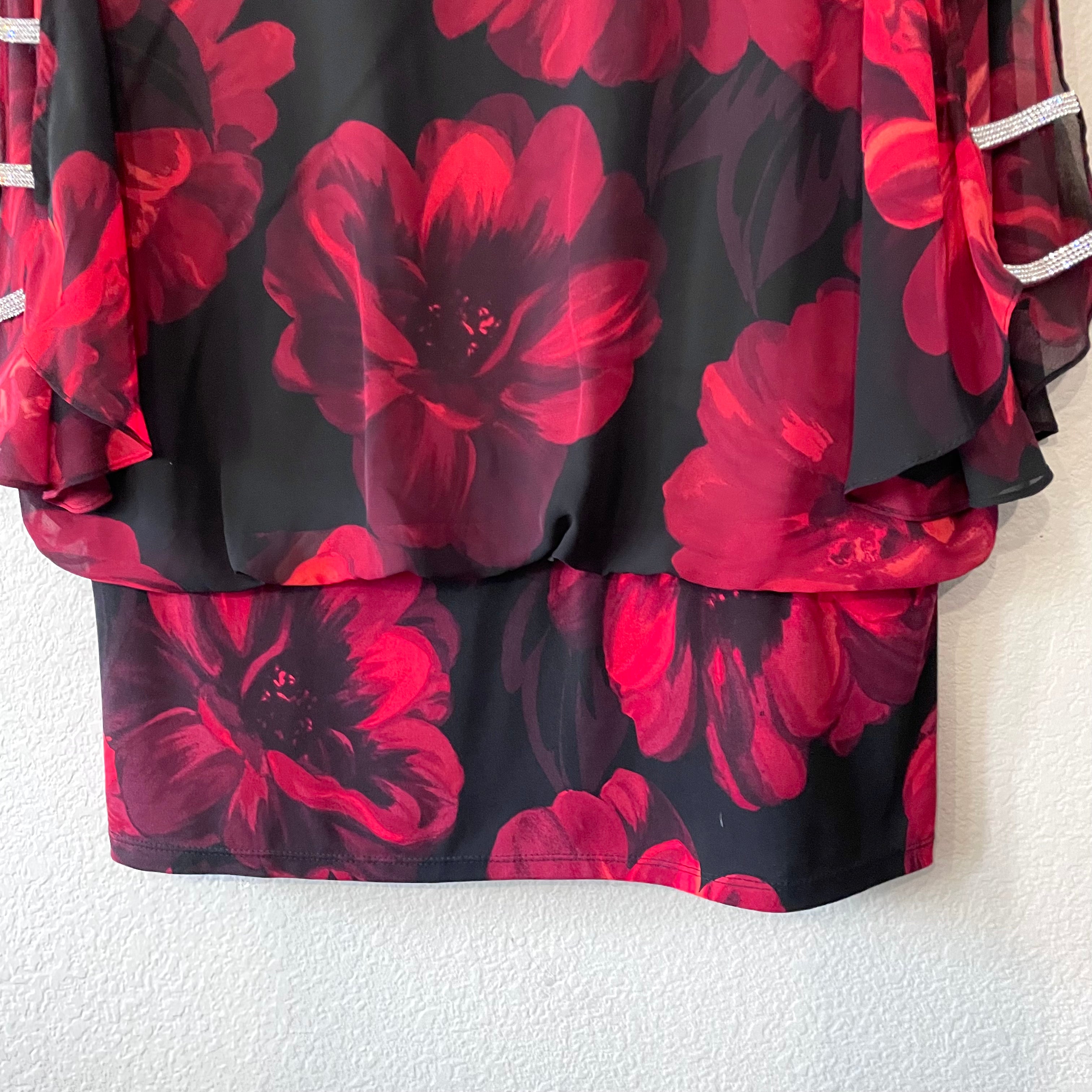 Floral Rhinestone Blouse