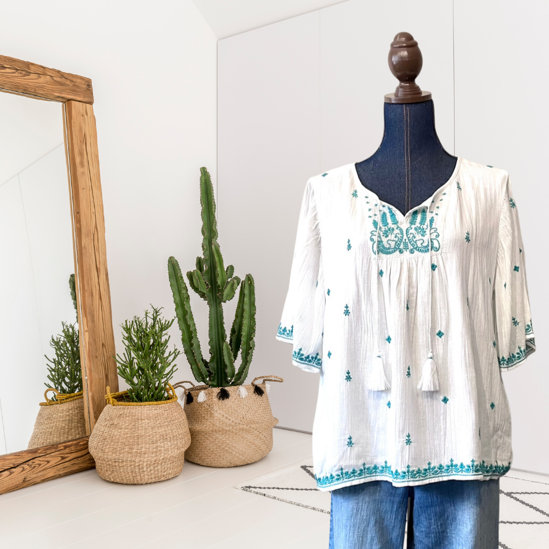 Boho Embroidered Top