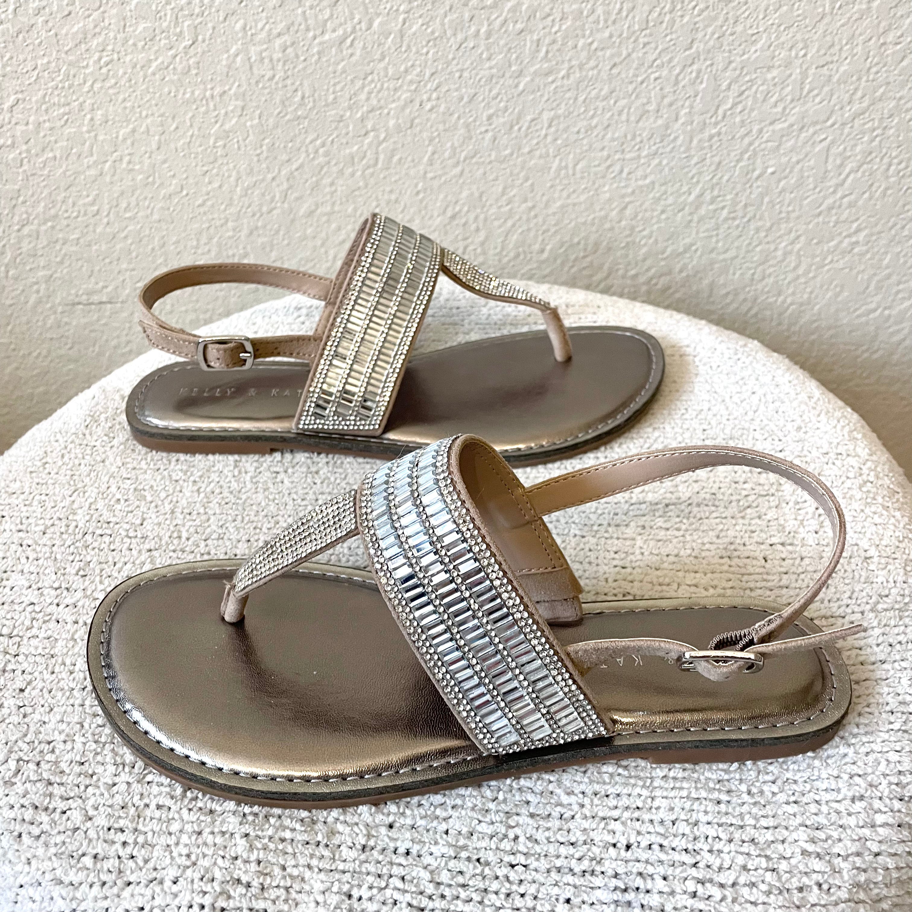 Crystal Metallic Sandals