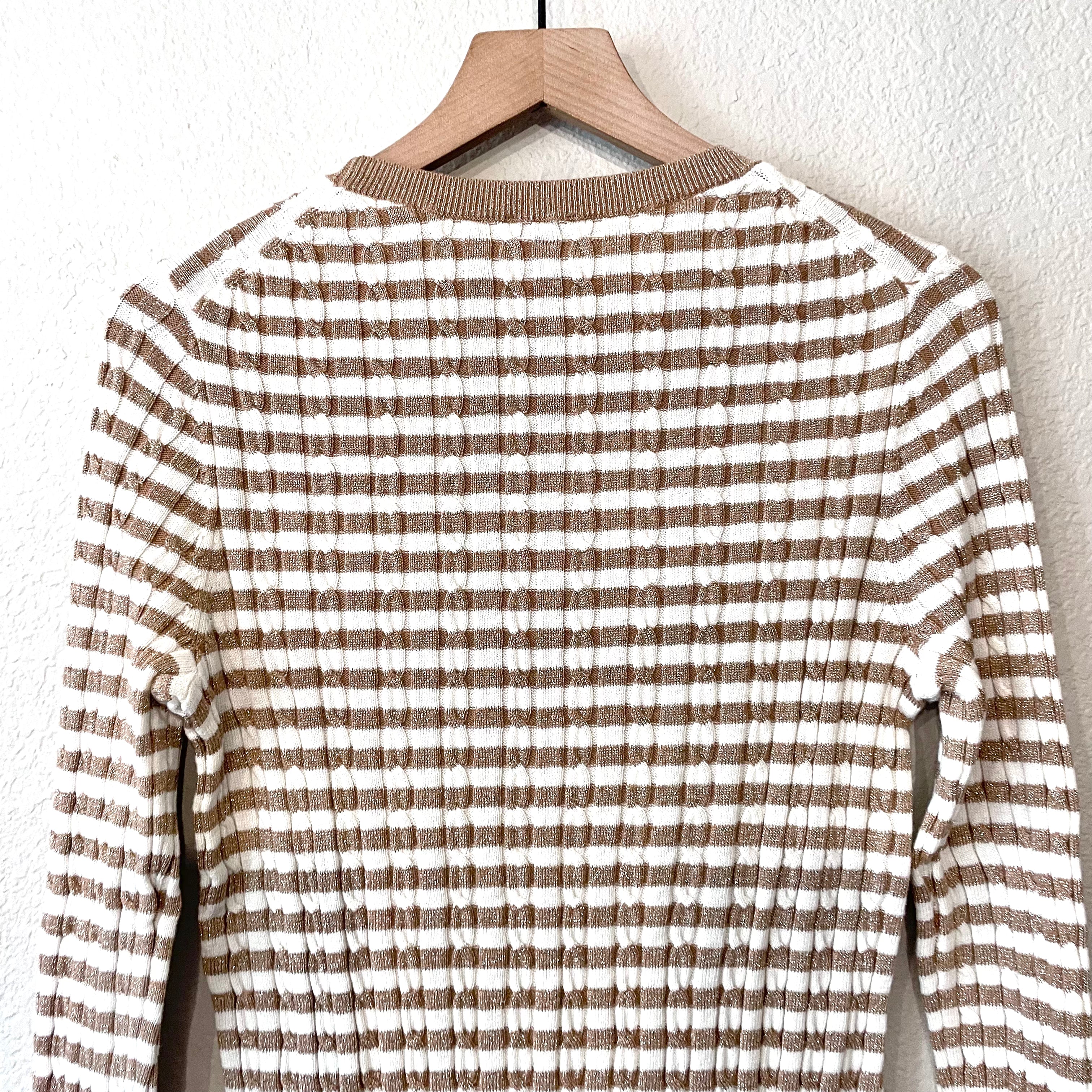 Striped Cable Knit Sweater