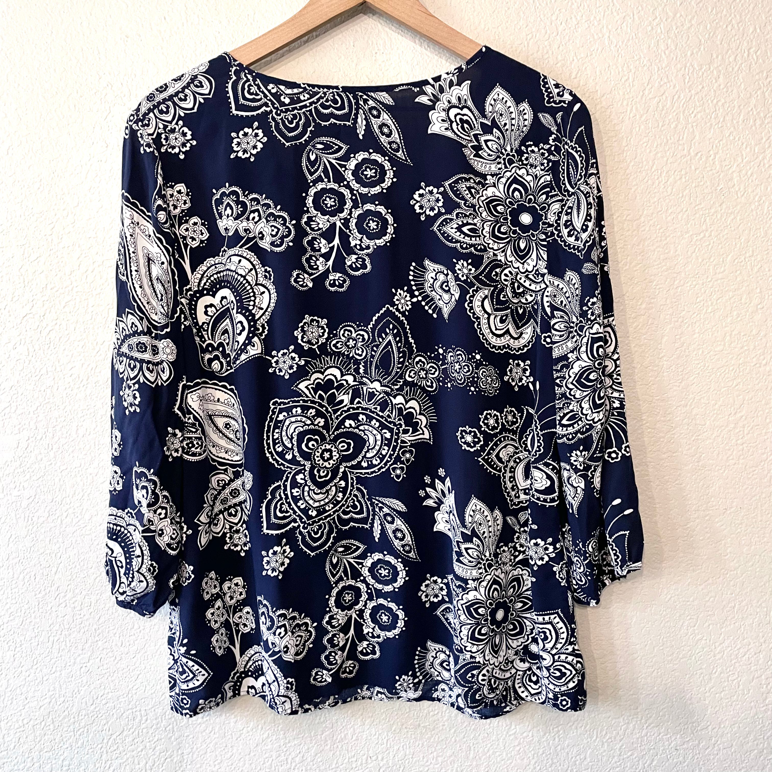 Paisley Tie Front Top