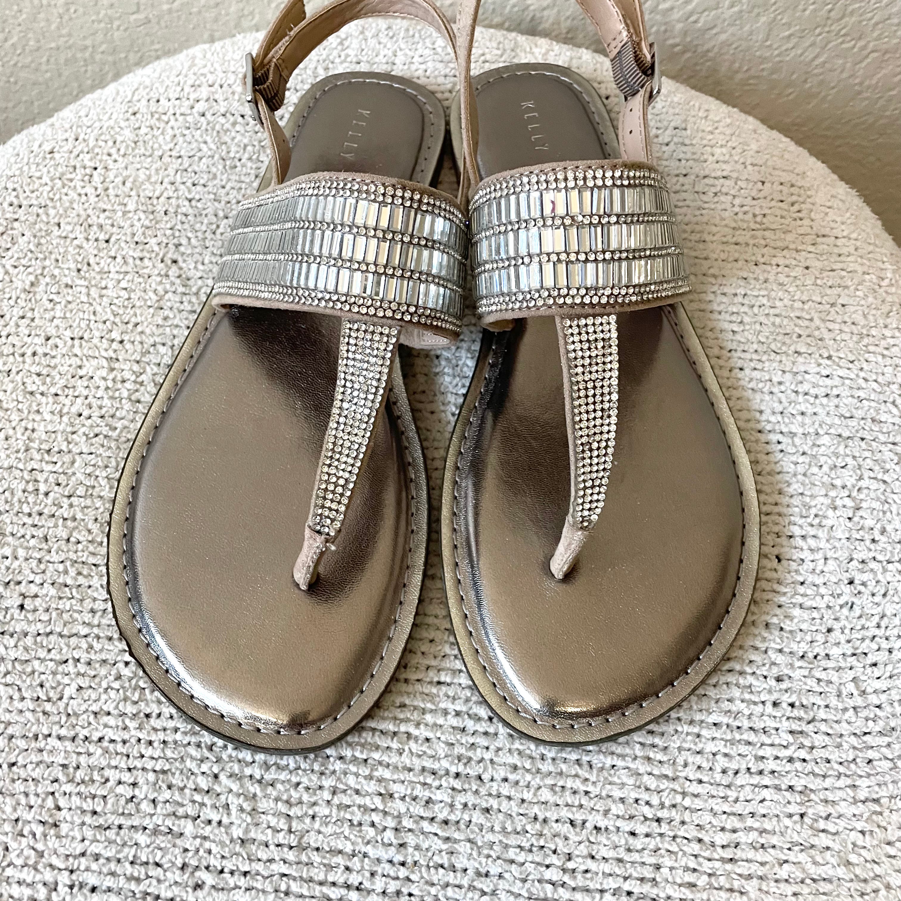 Crystal Metallic Sandals