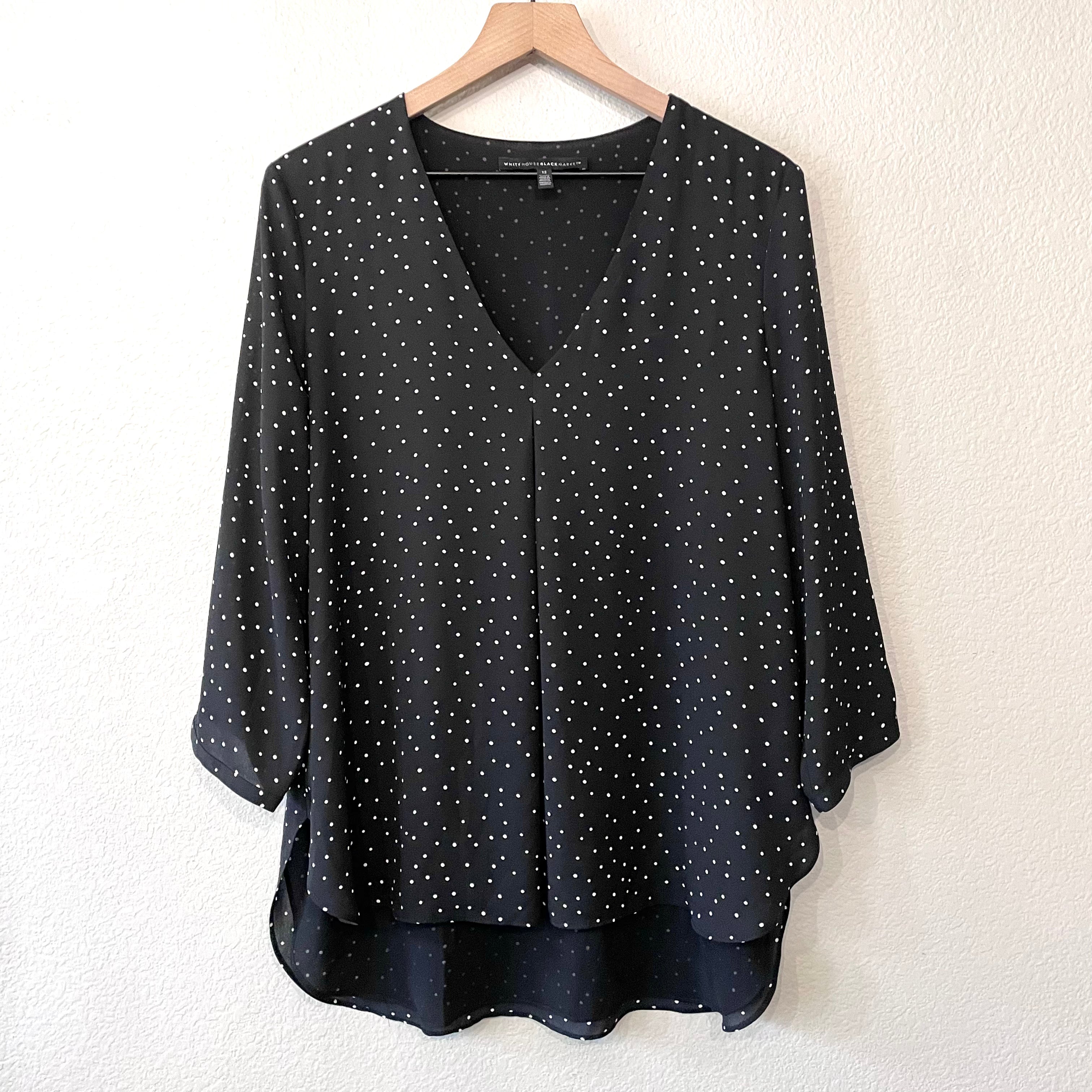 Polka Dot V-Neck Blouse