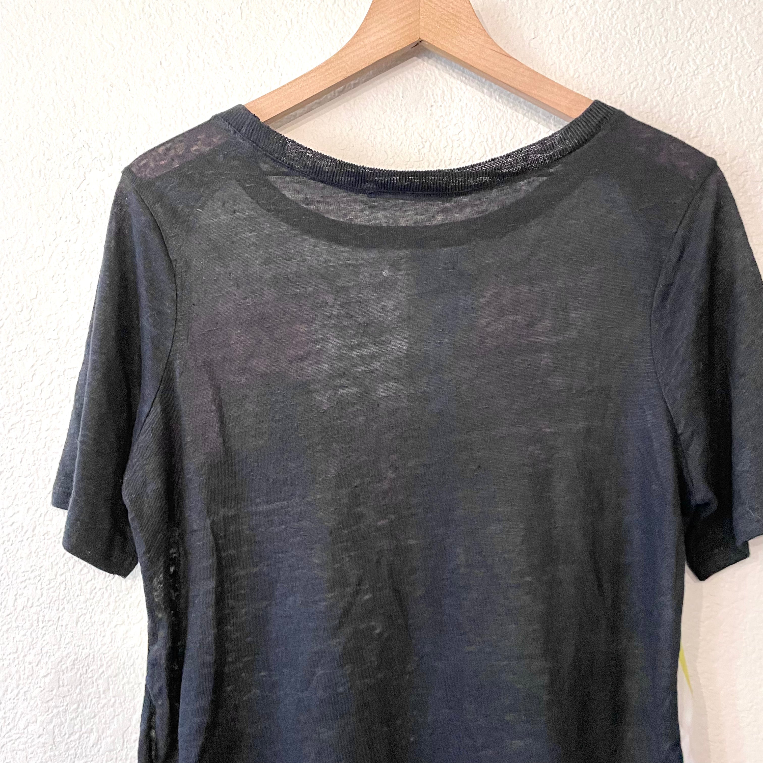 Abstract Linen Back Top