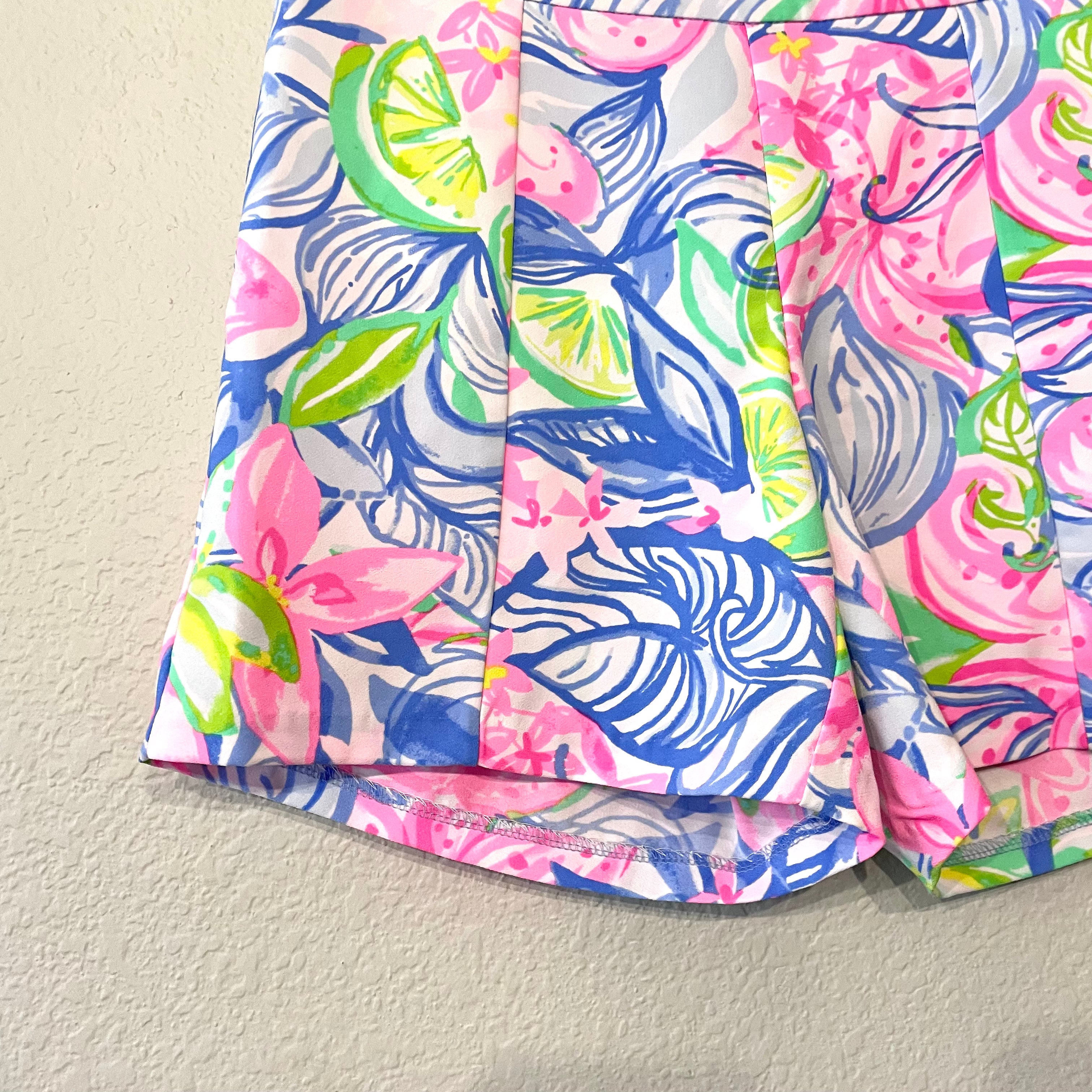 Lime Leaf Print Shorts