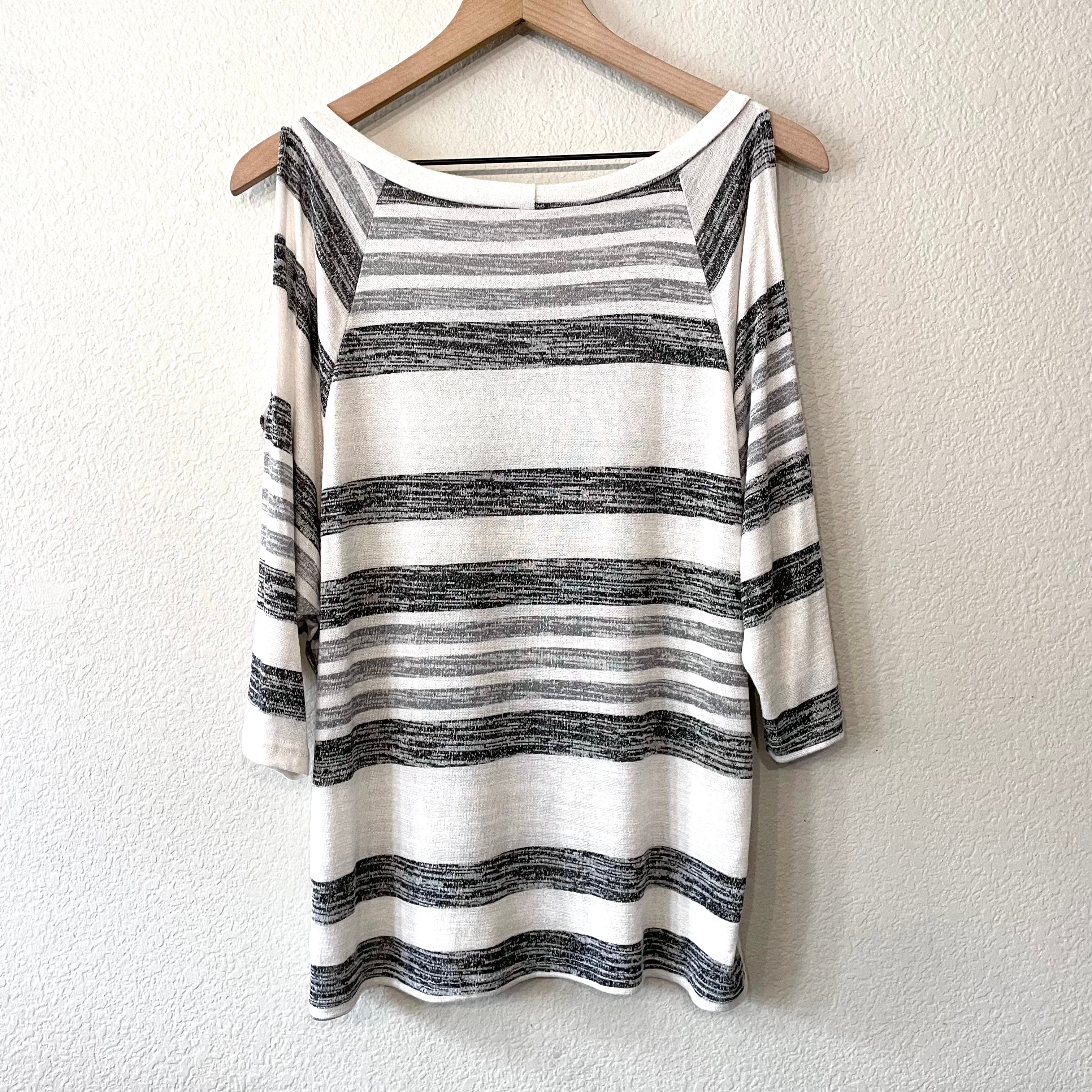 Cold Shoulder Striped Top