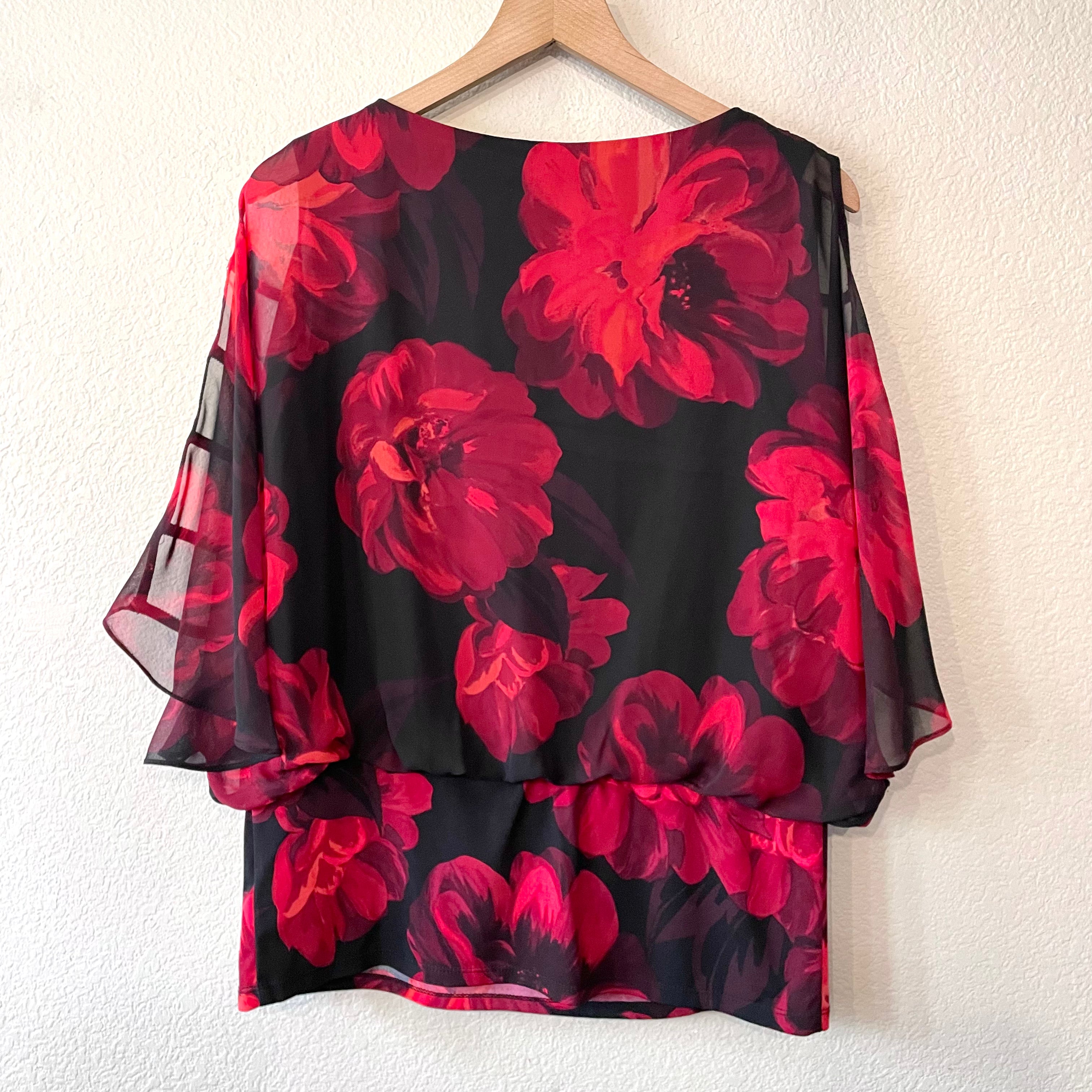 Floral Rhinestone Blouse