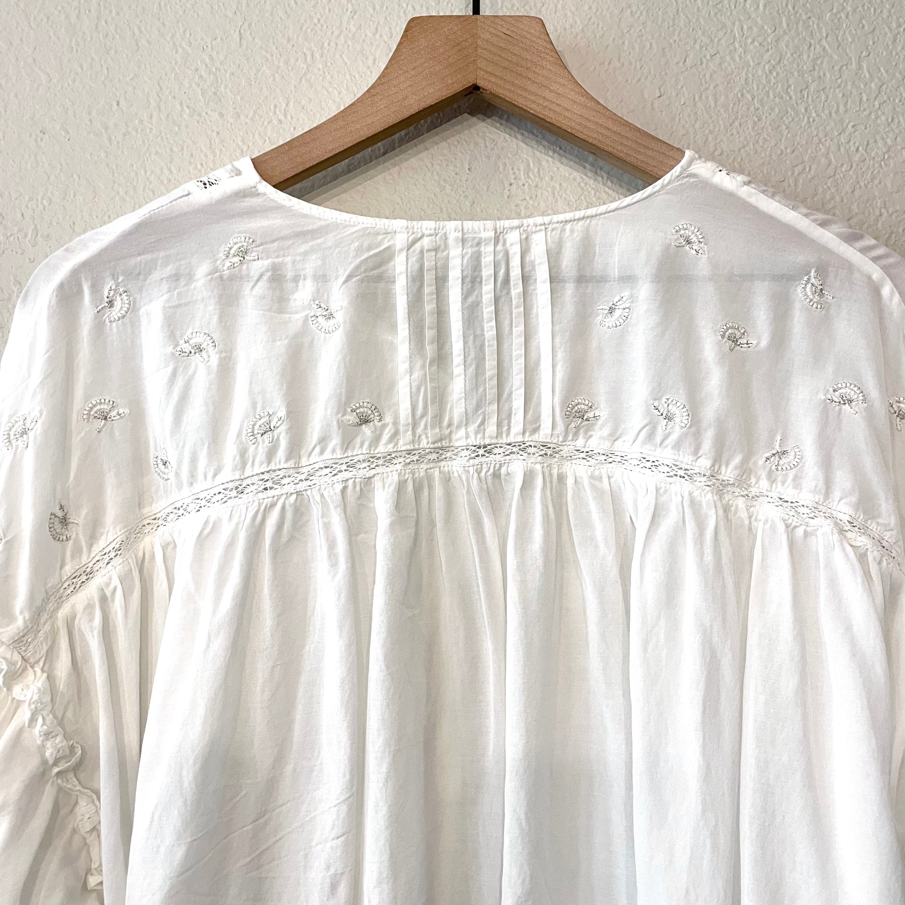 Pleated Button Down Boho Top