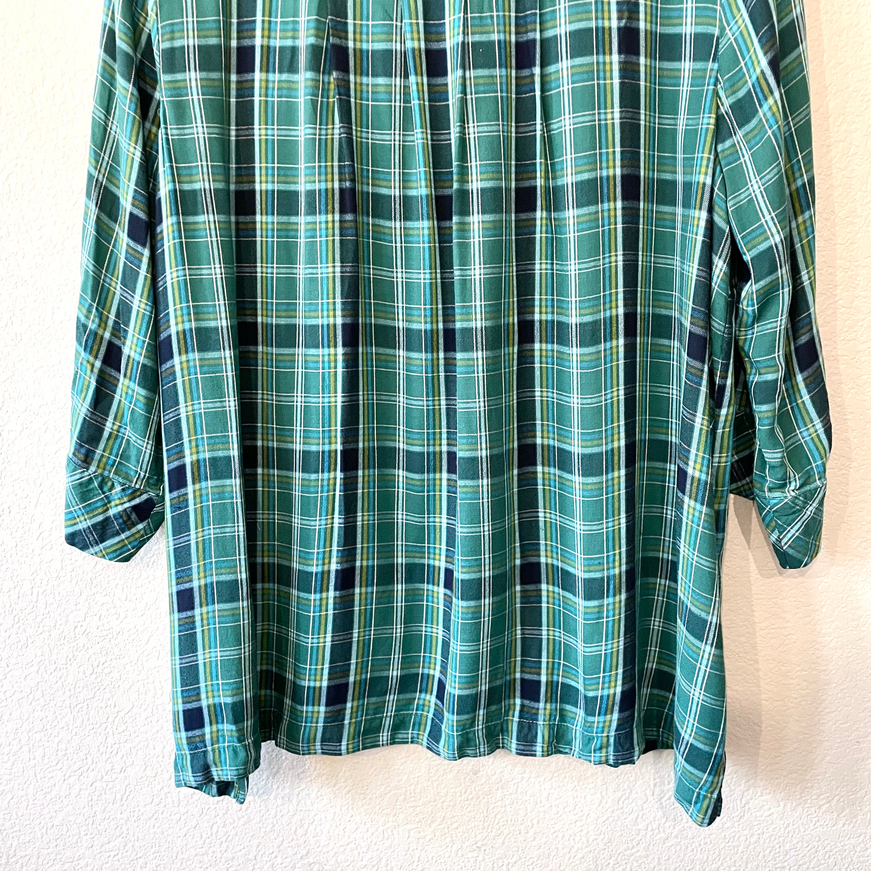 Plaid Popover Blouse