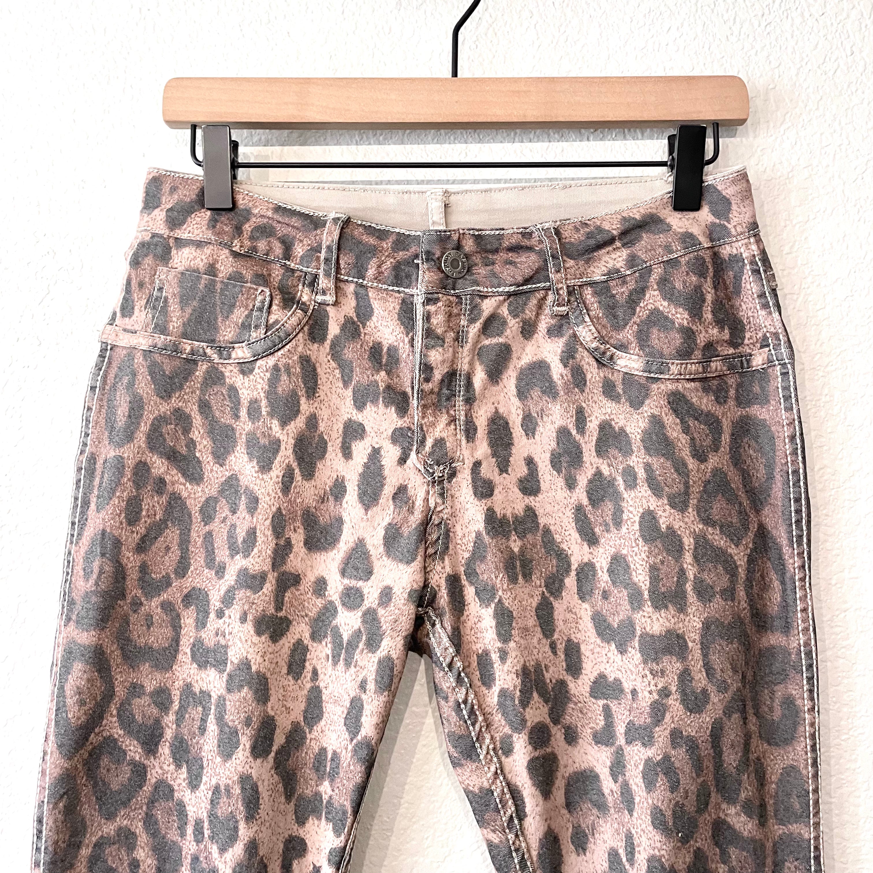 Reversible Leopard Print Jeans