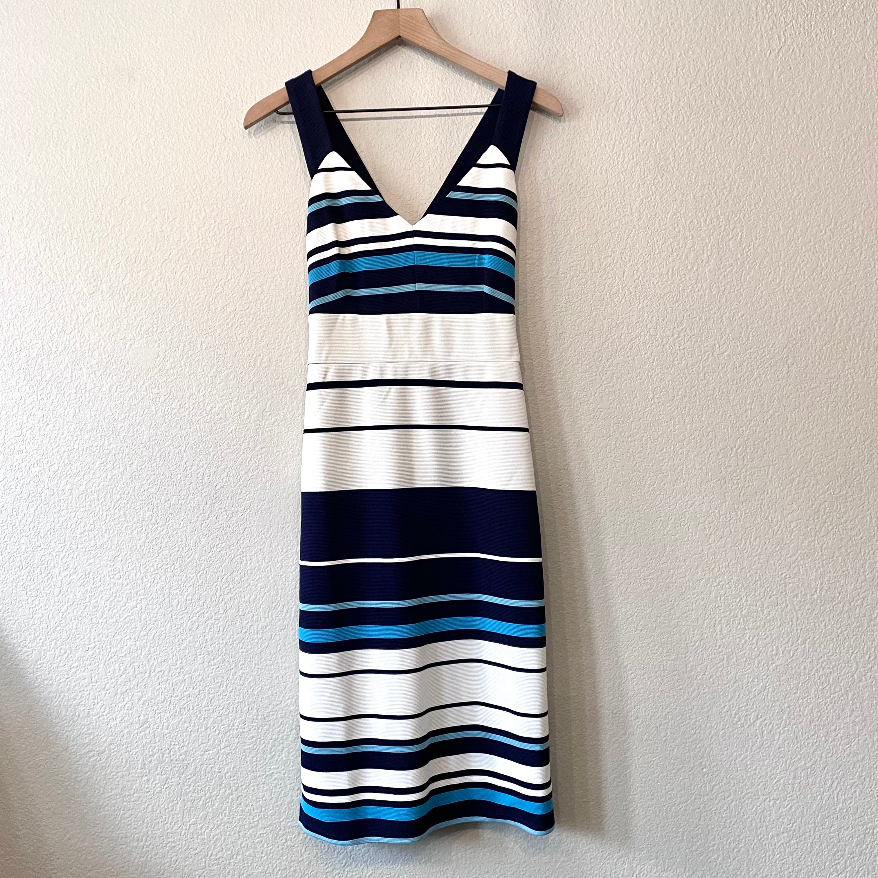 Ribbed Striped Sheath Dress