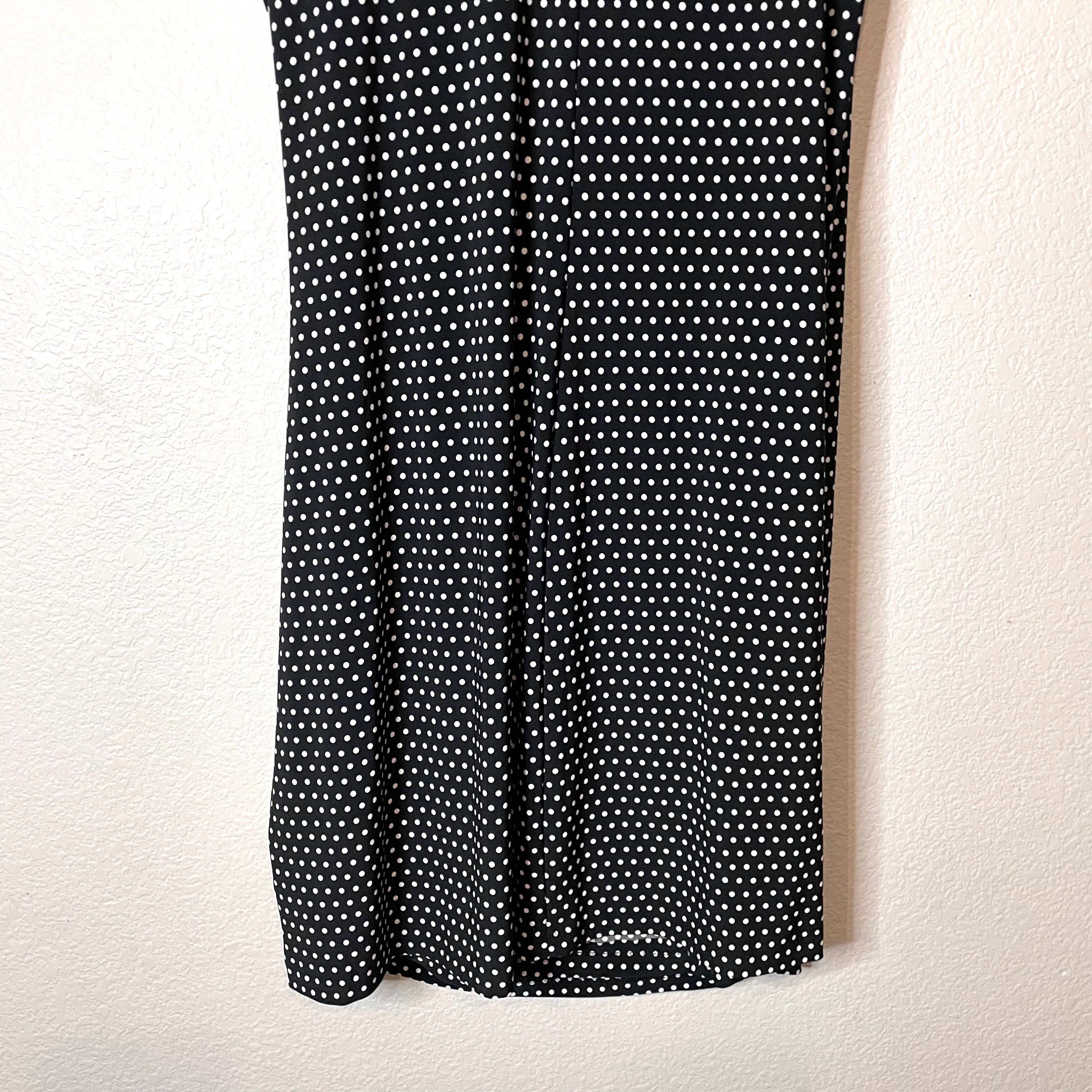 Polka Dot Faux Wrap Dress