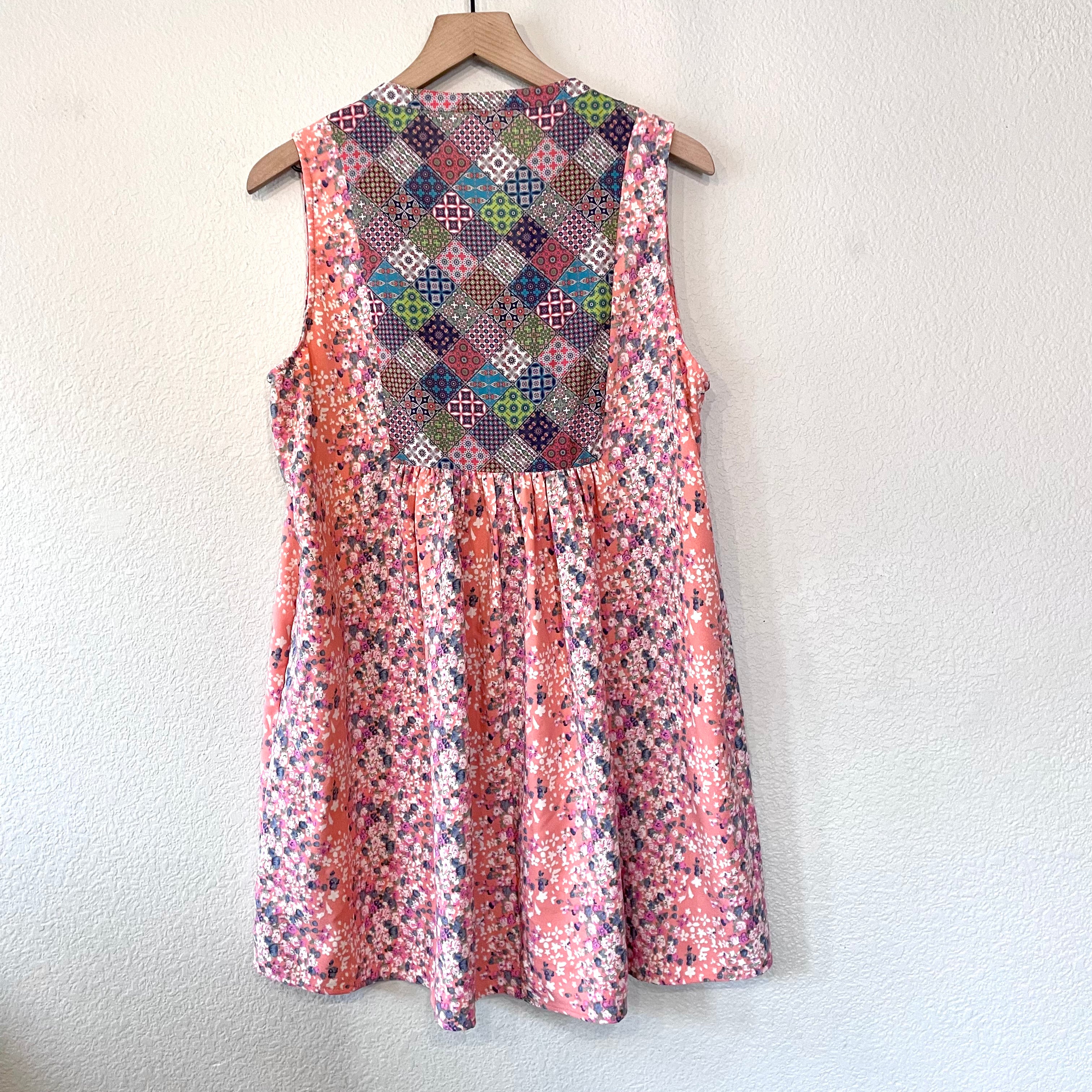 Patchwork Floral Print Dress