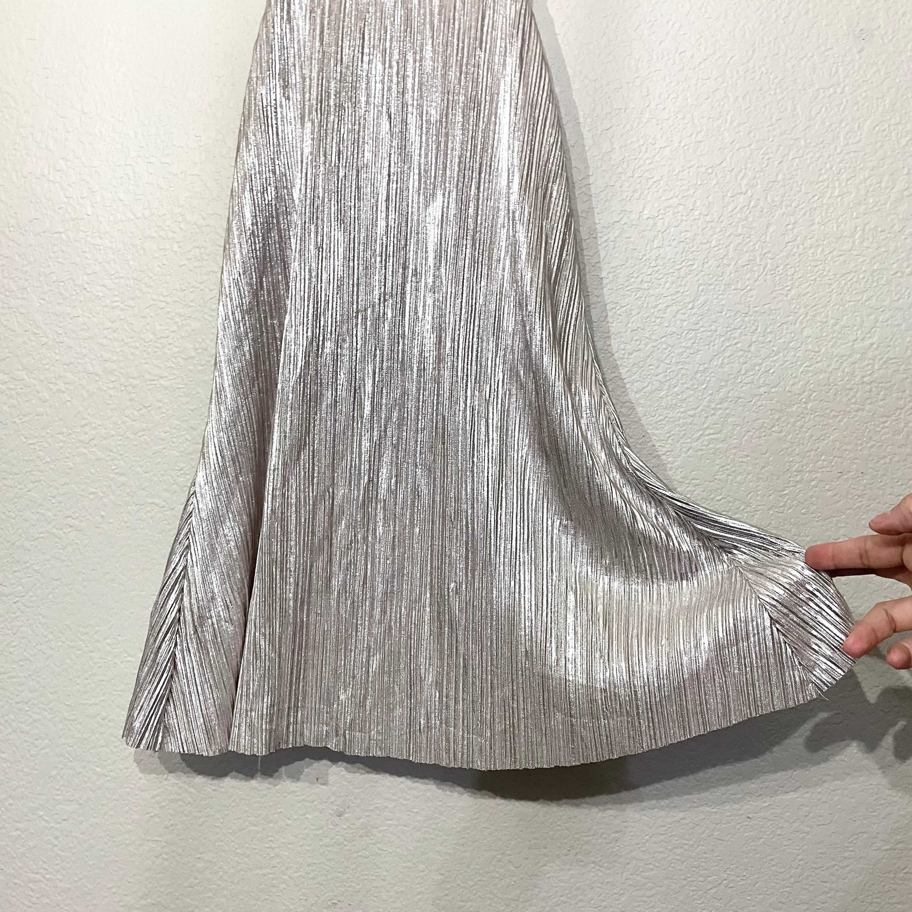 Metallic Pleated Top