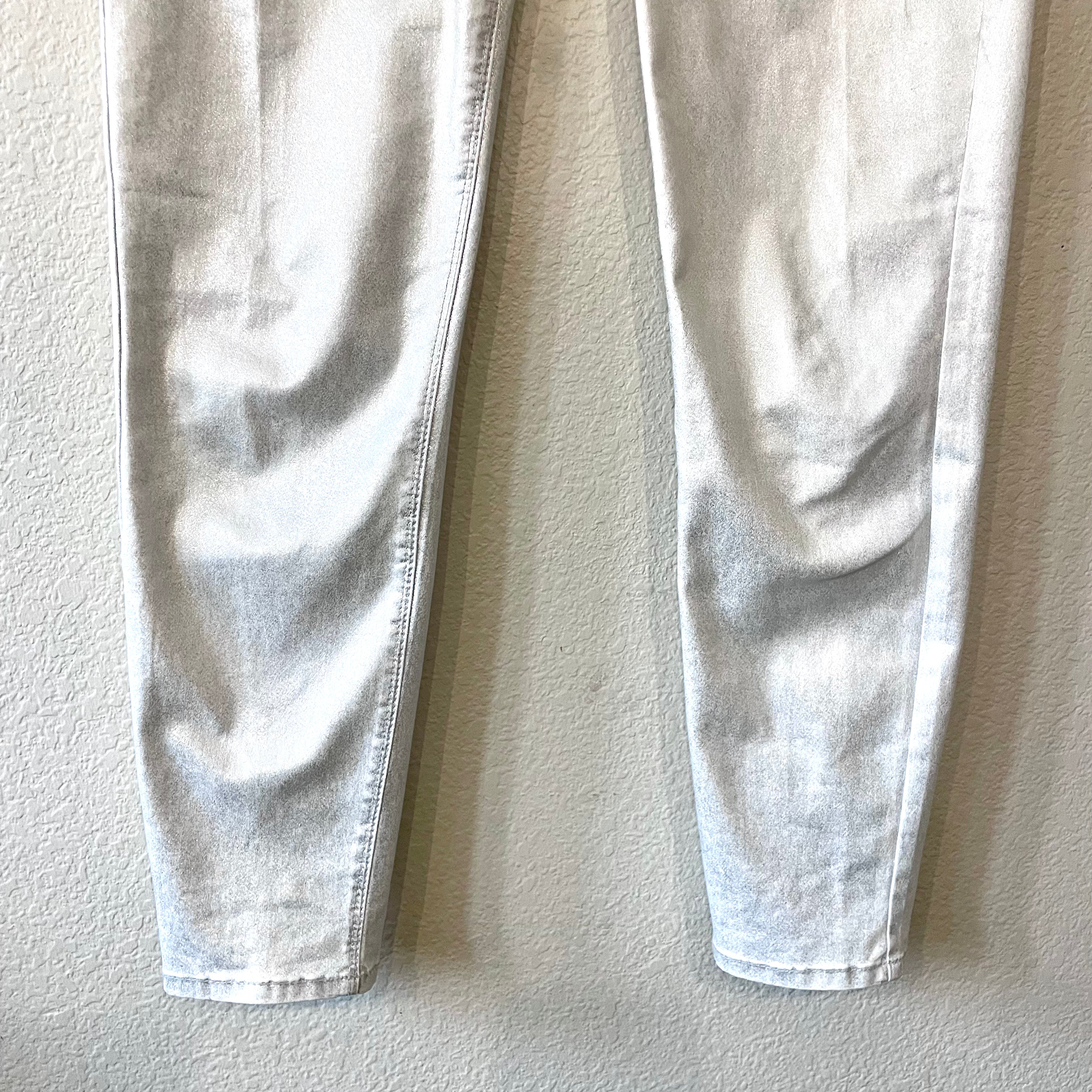 Metallic Skinny Ankle Jeans