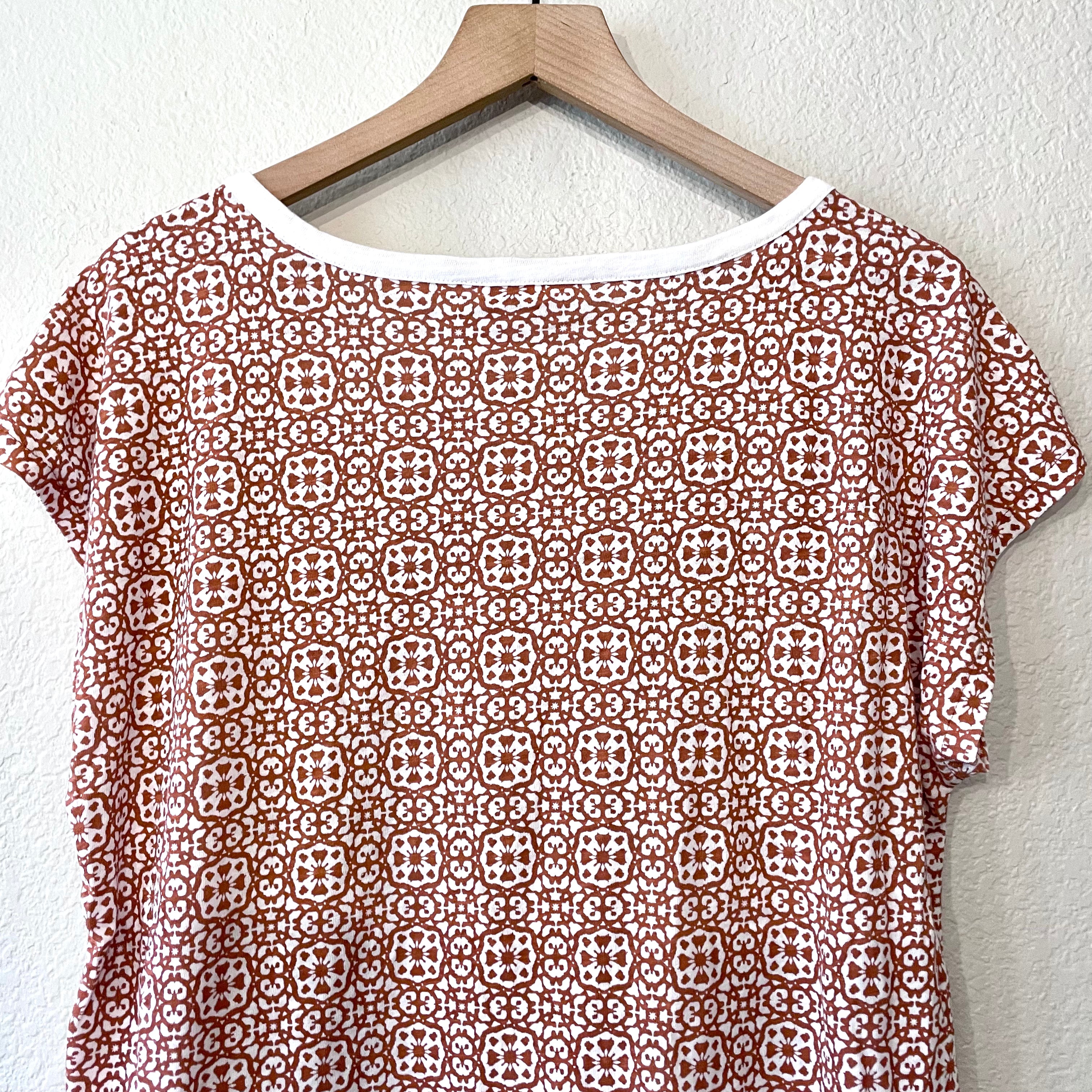 Geometric Button Shoulder Top