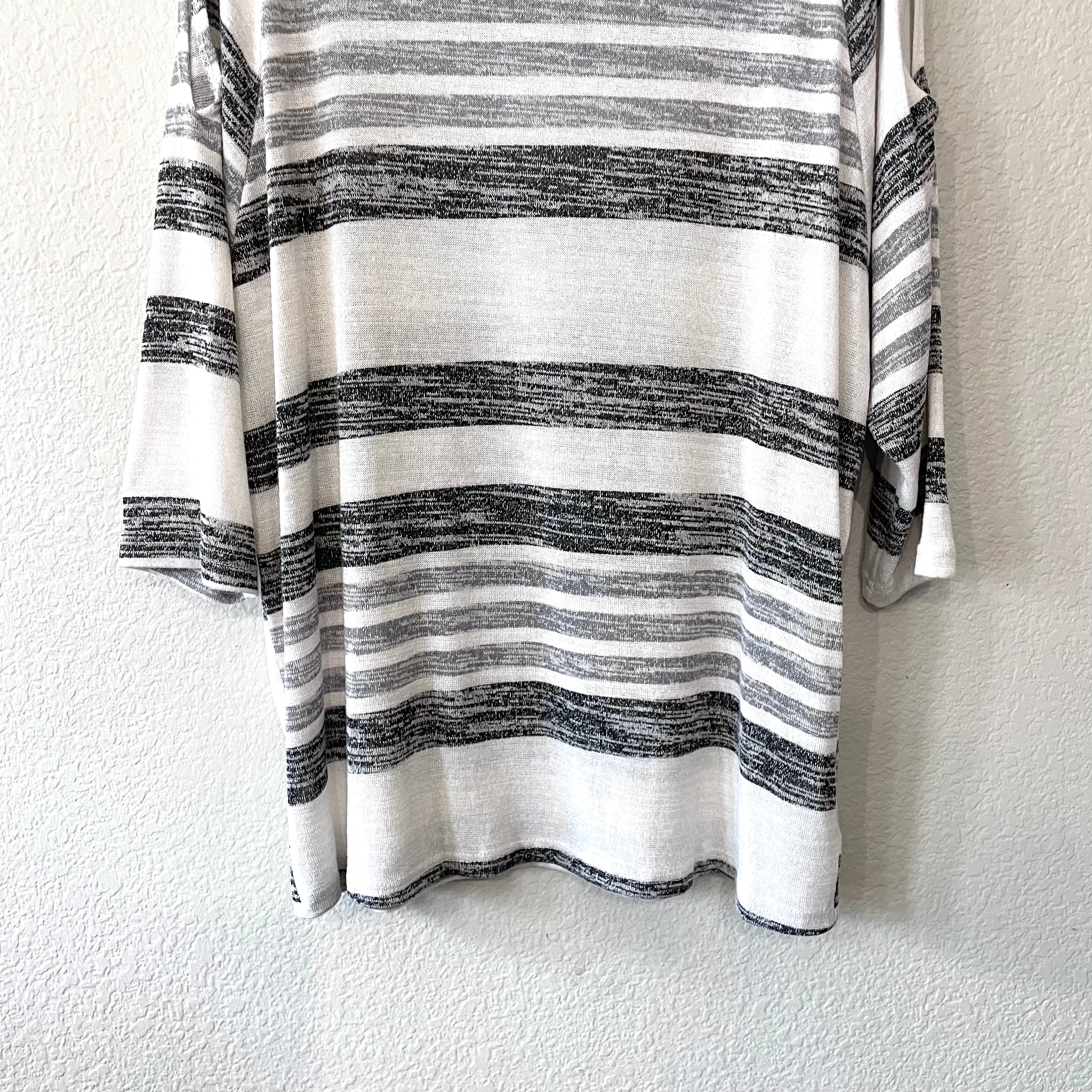 Cold Shoulder Striped Top