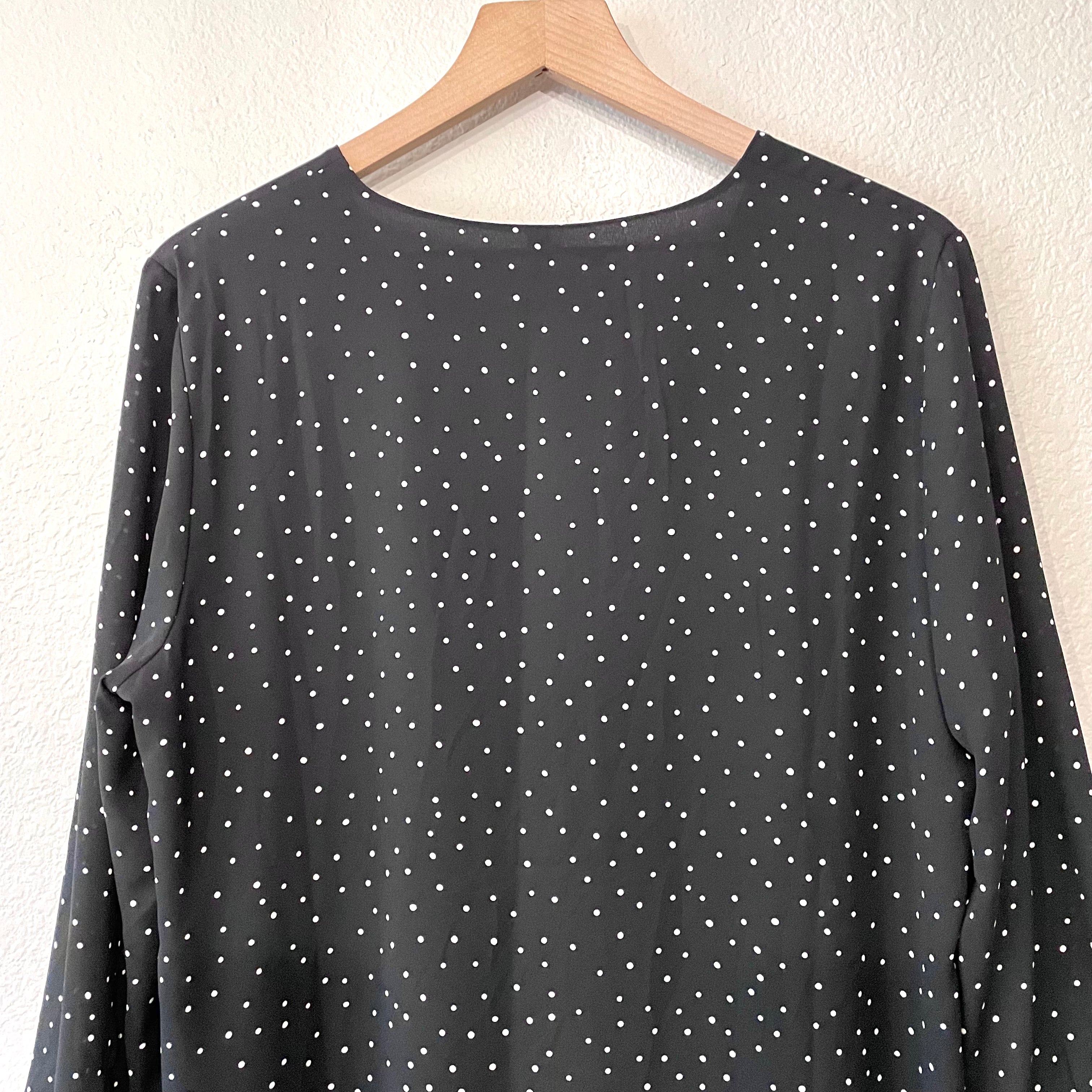 Polka Dot V-Neck Blouse