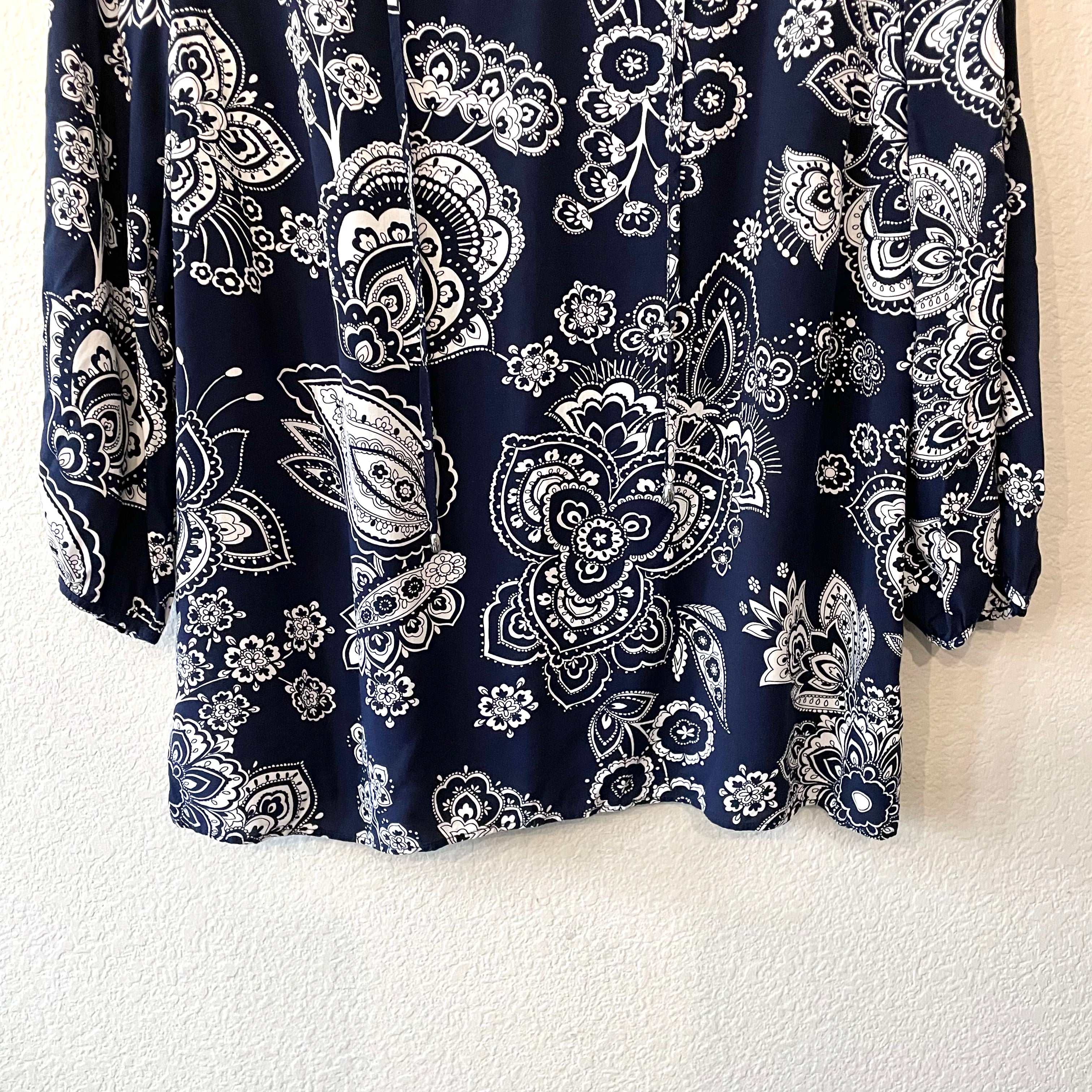 Paisley Tie Front Top