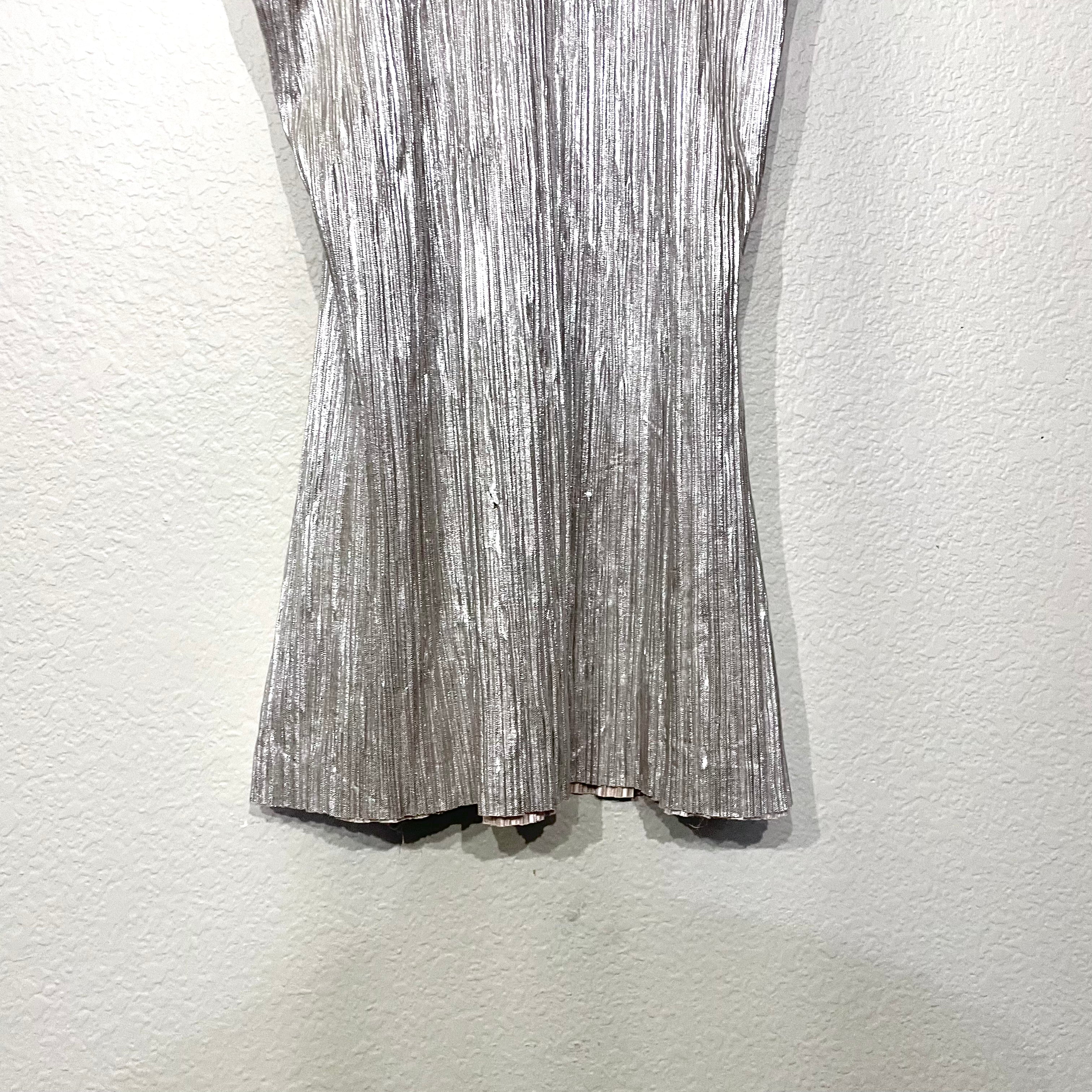 Metallic Pleated Top