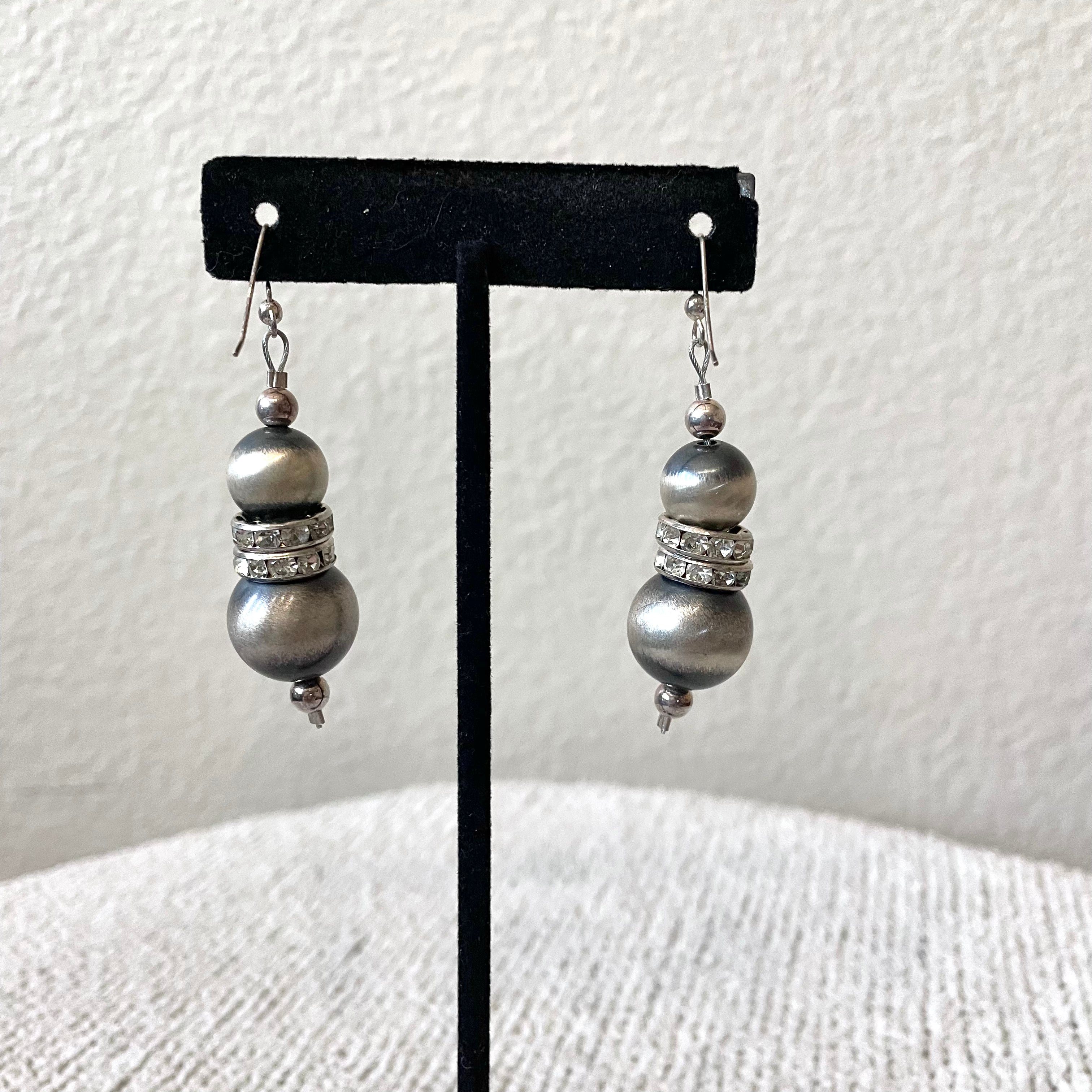 Navajo Pearl Crystal Earrings