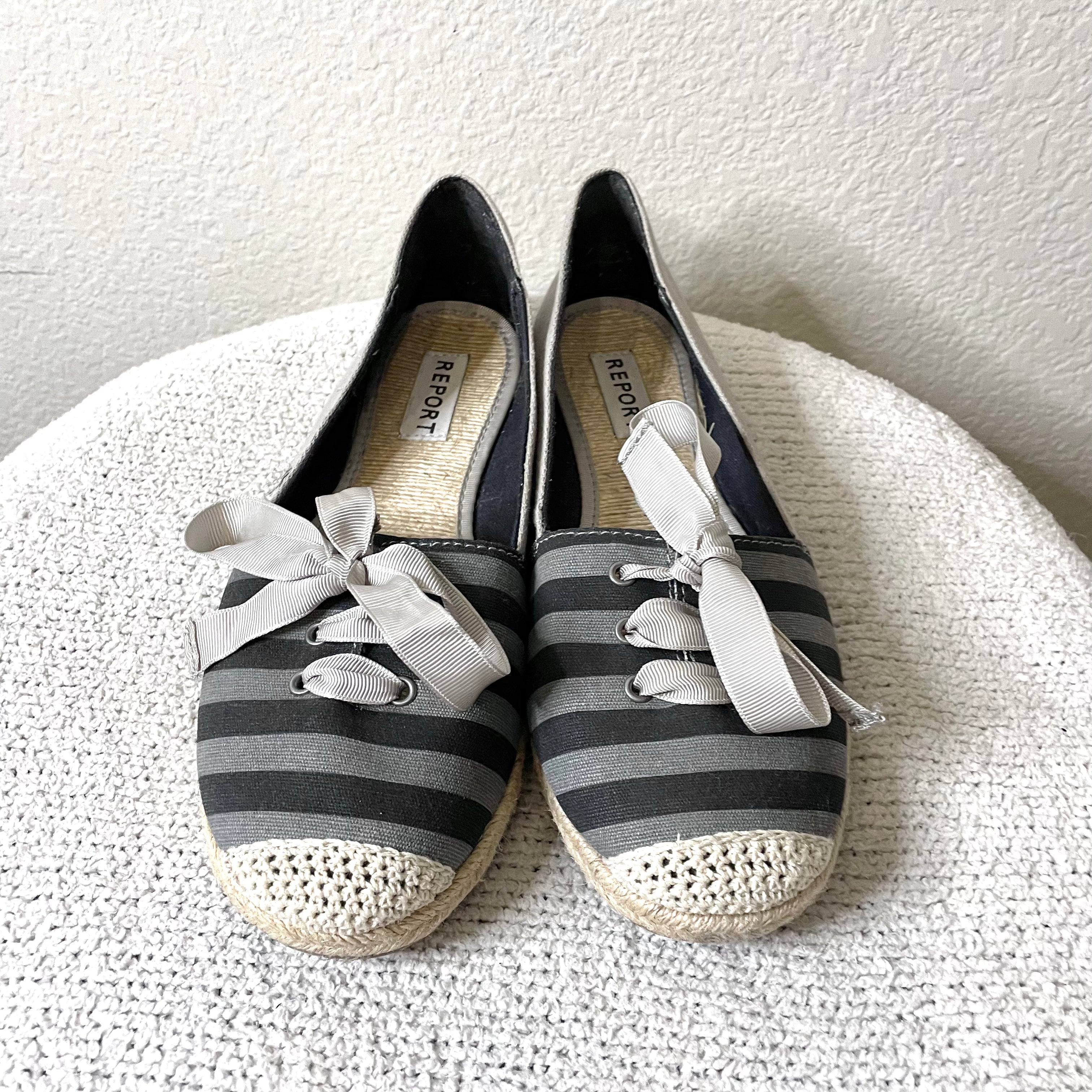 Striped Espadrille Flats