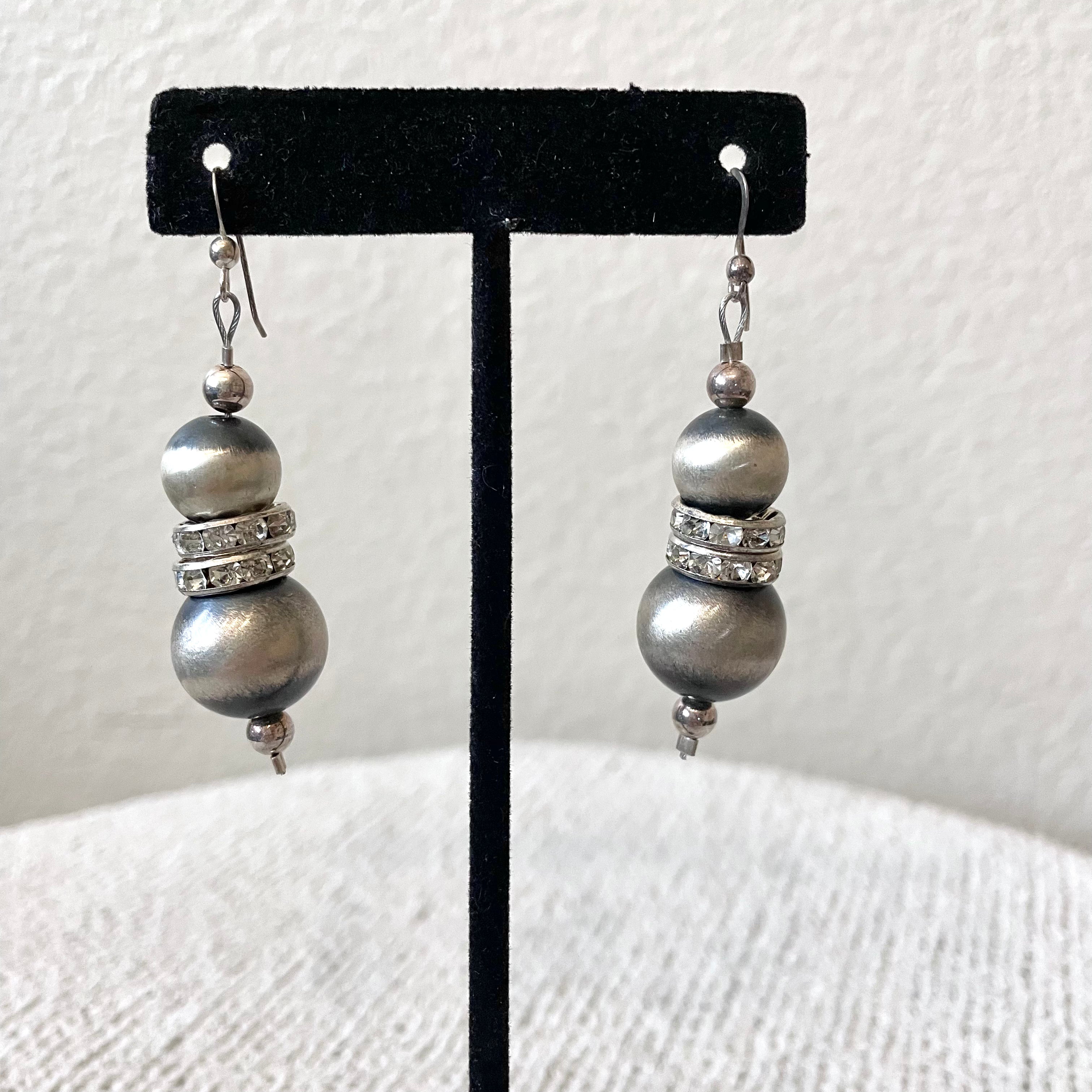 Navajo Pearl Crystal Earrings