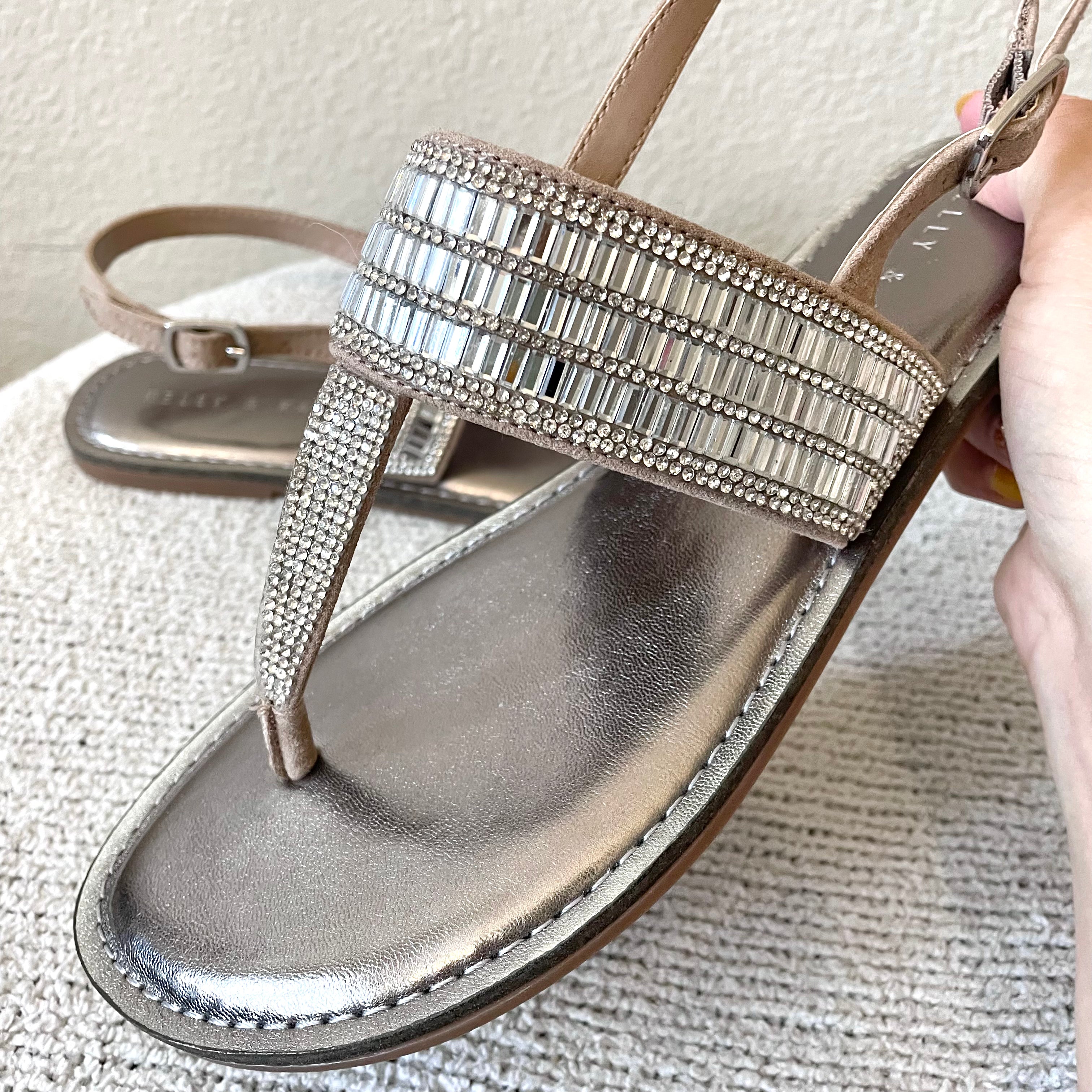 Crystal Metallic Sandals