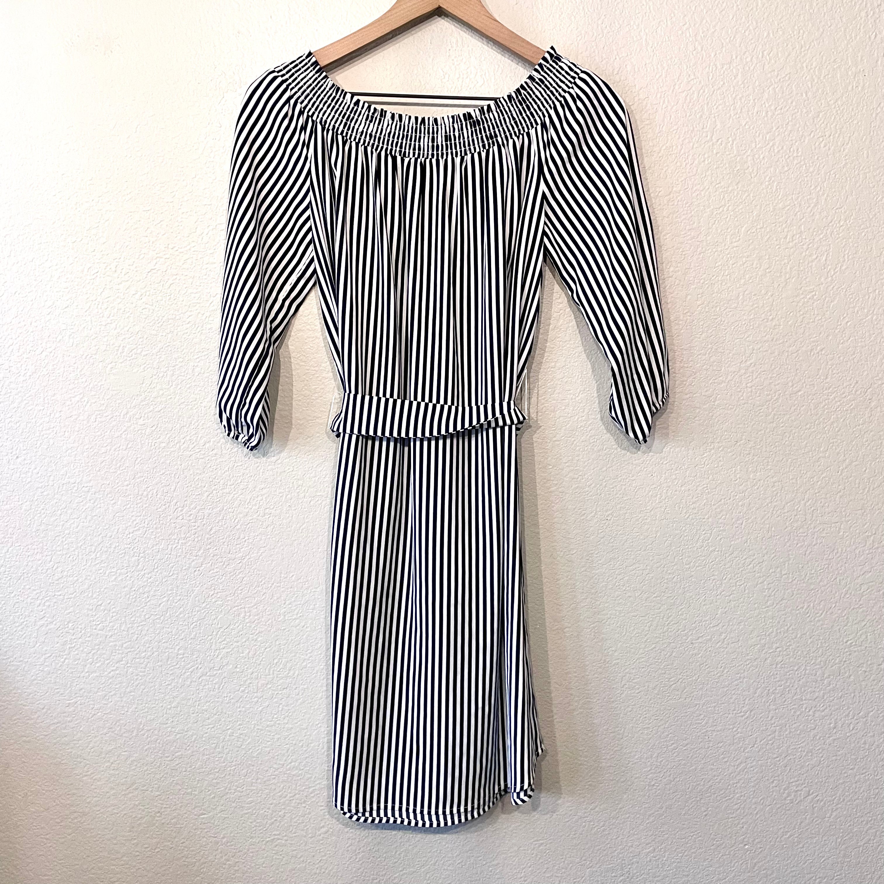 Striped Off Shoulder Dress