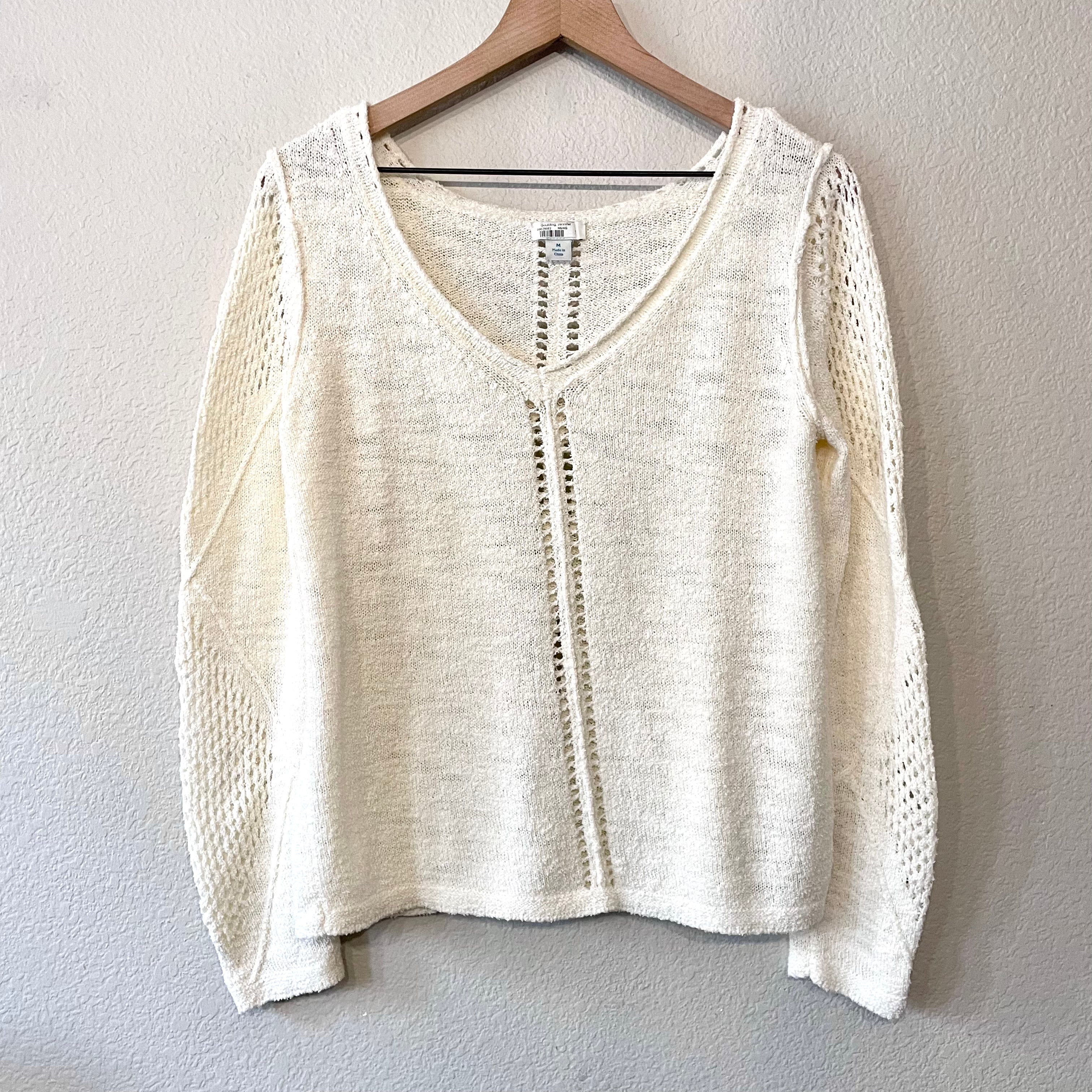 Textured Pointelle Sweater