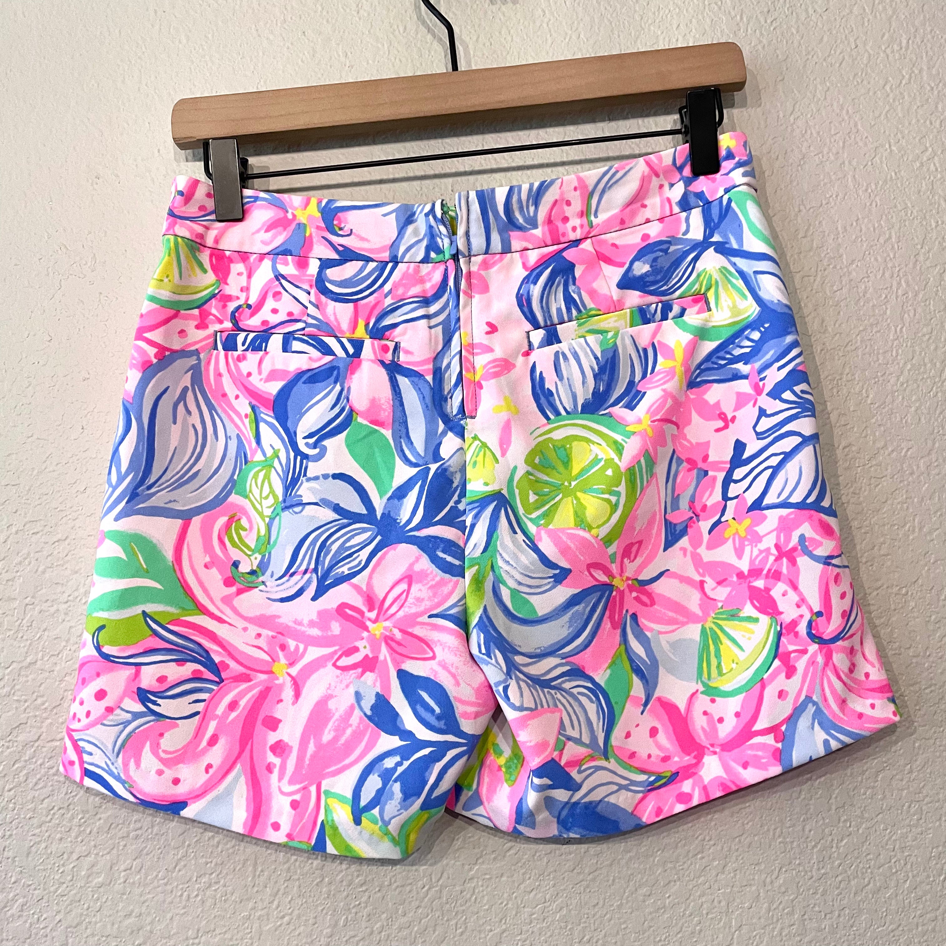 Lime Leaf Print Shorts