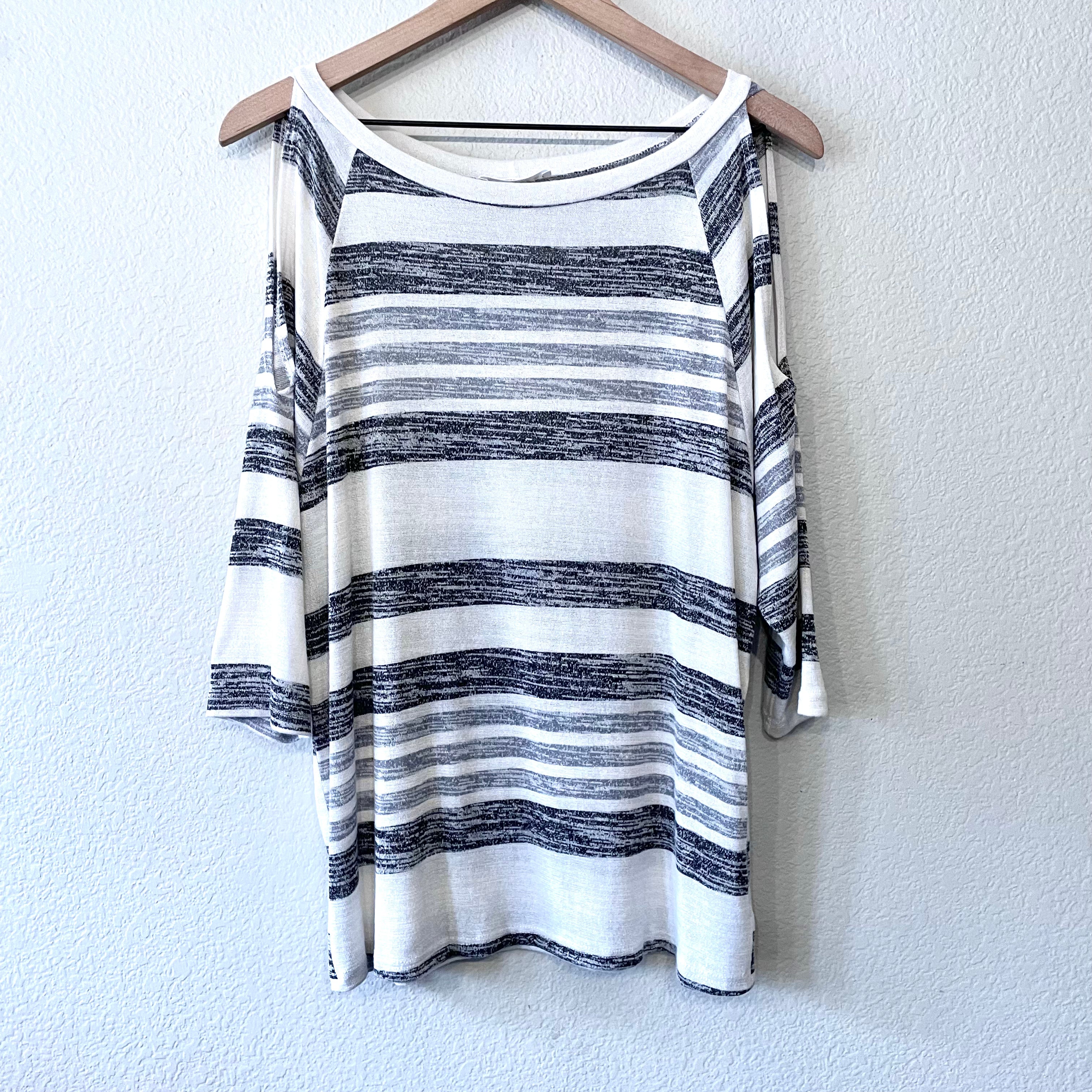 Cold Shoulder Striped Top