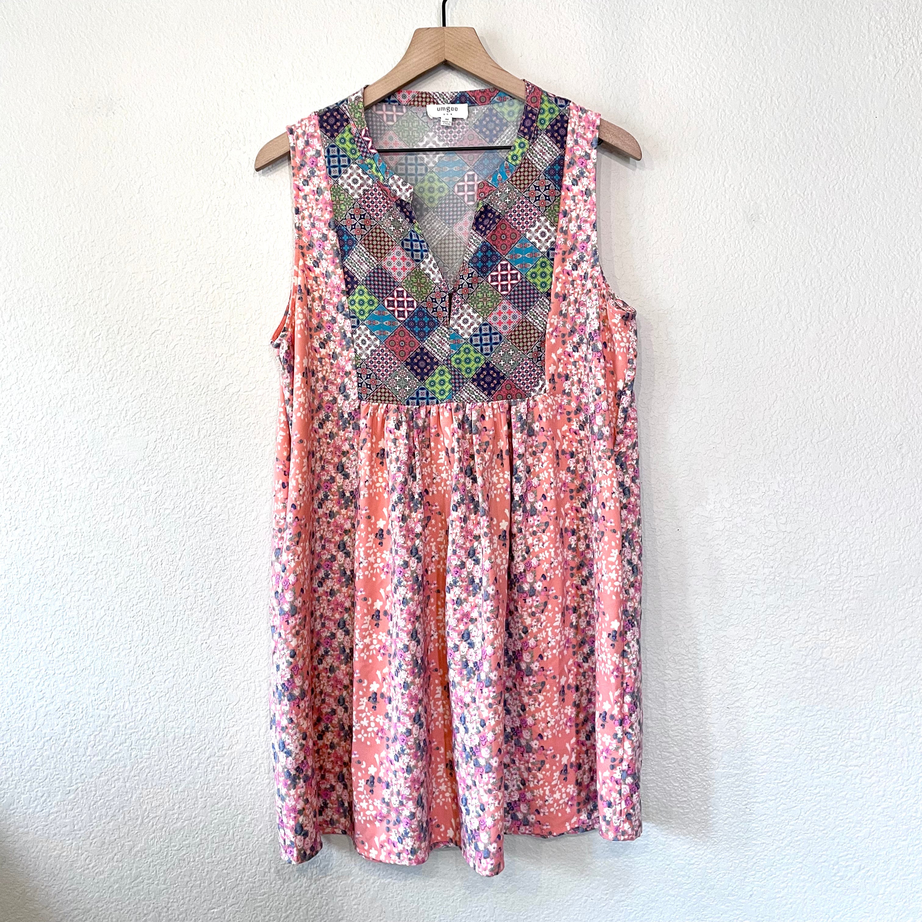 Patchwork Floral Print Dress