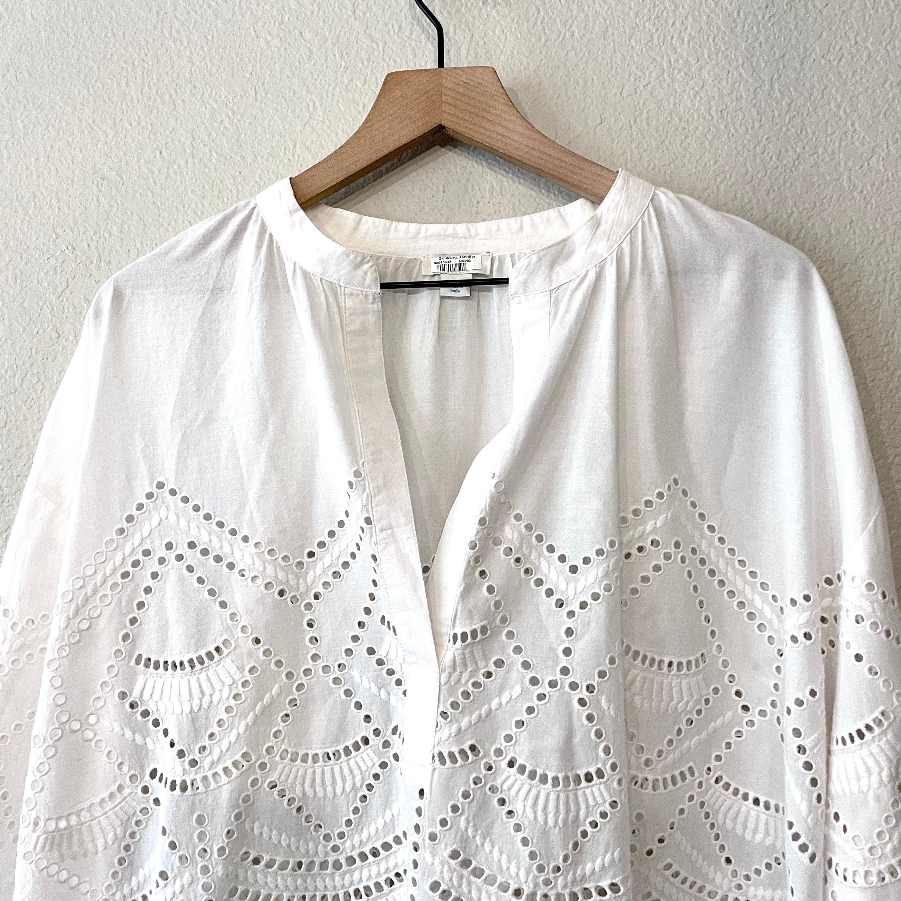 Long Sleeve Eyelet Top