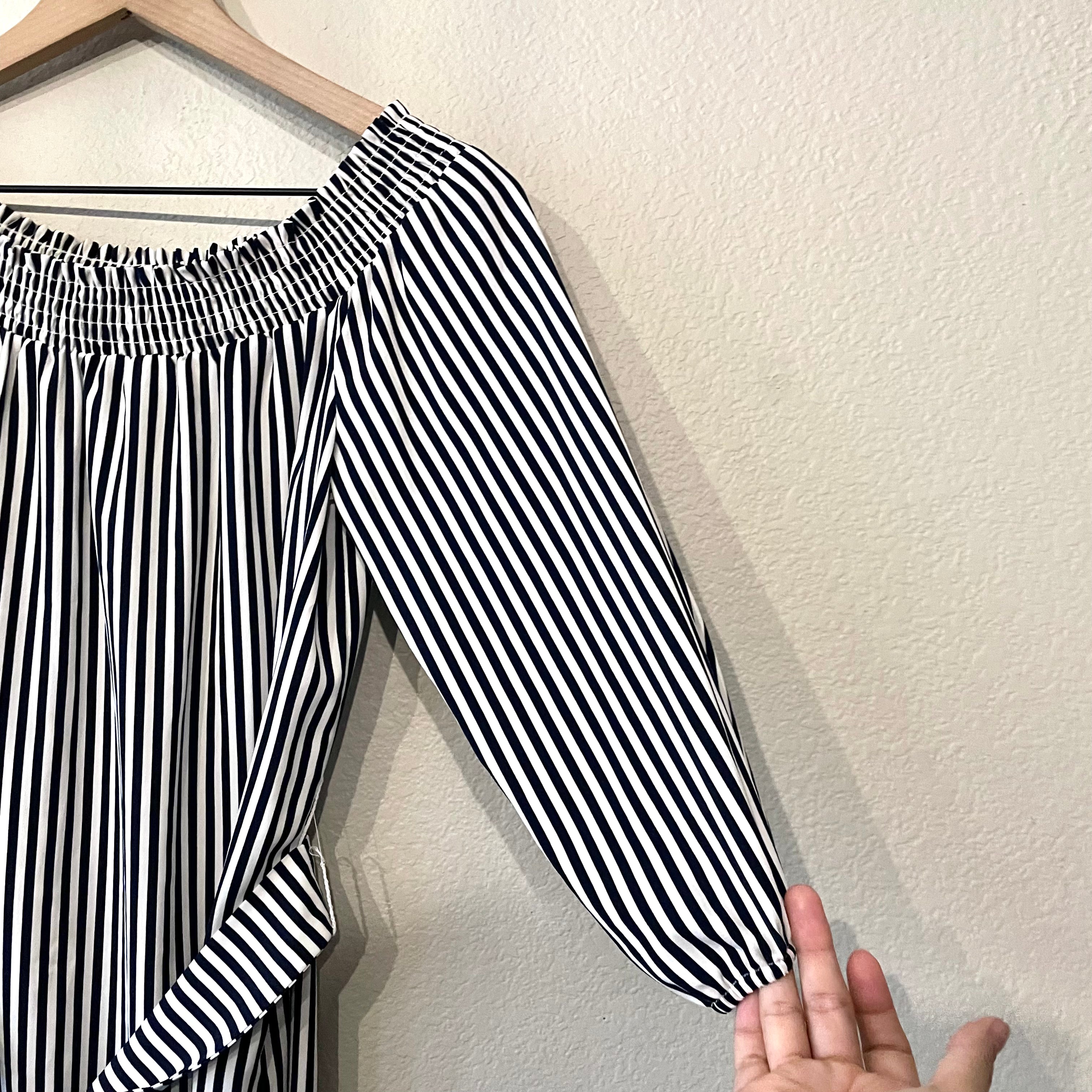 Striped Off Shoulder Dress