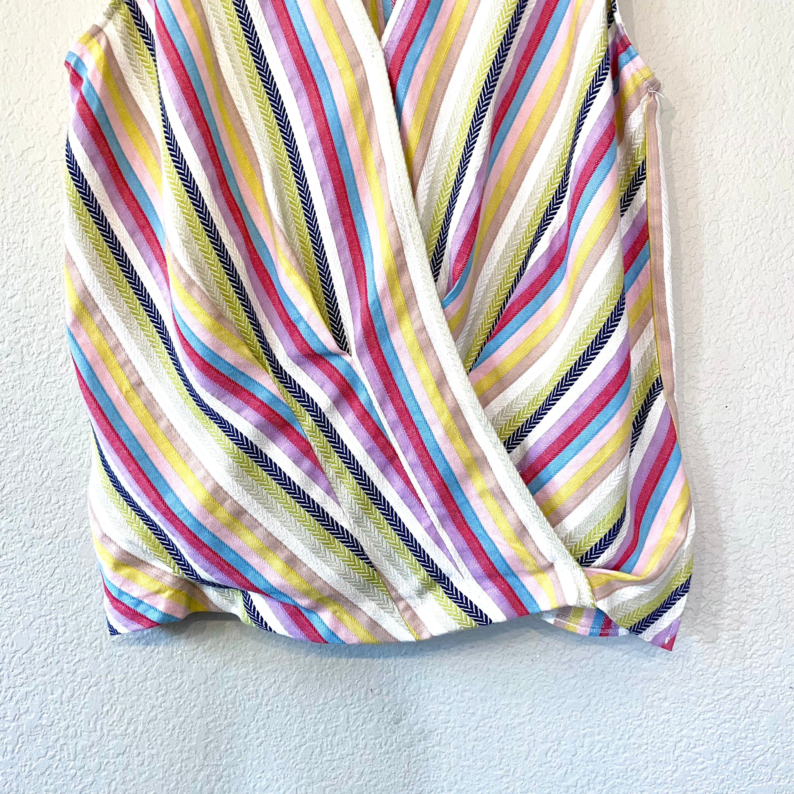 Striped Faux Wrap Top