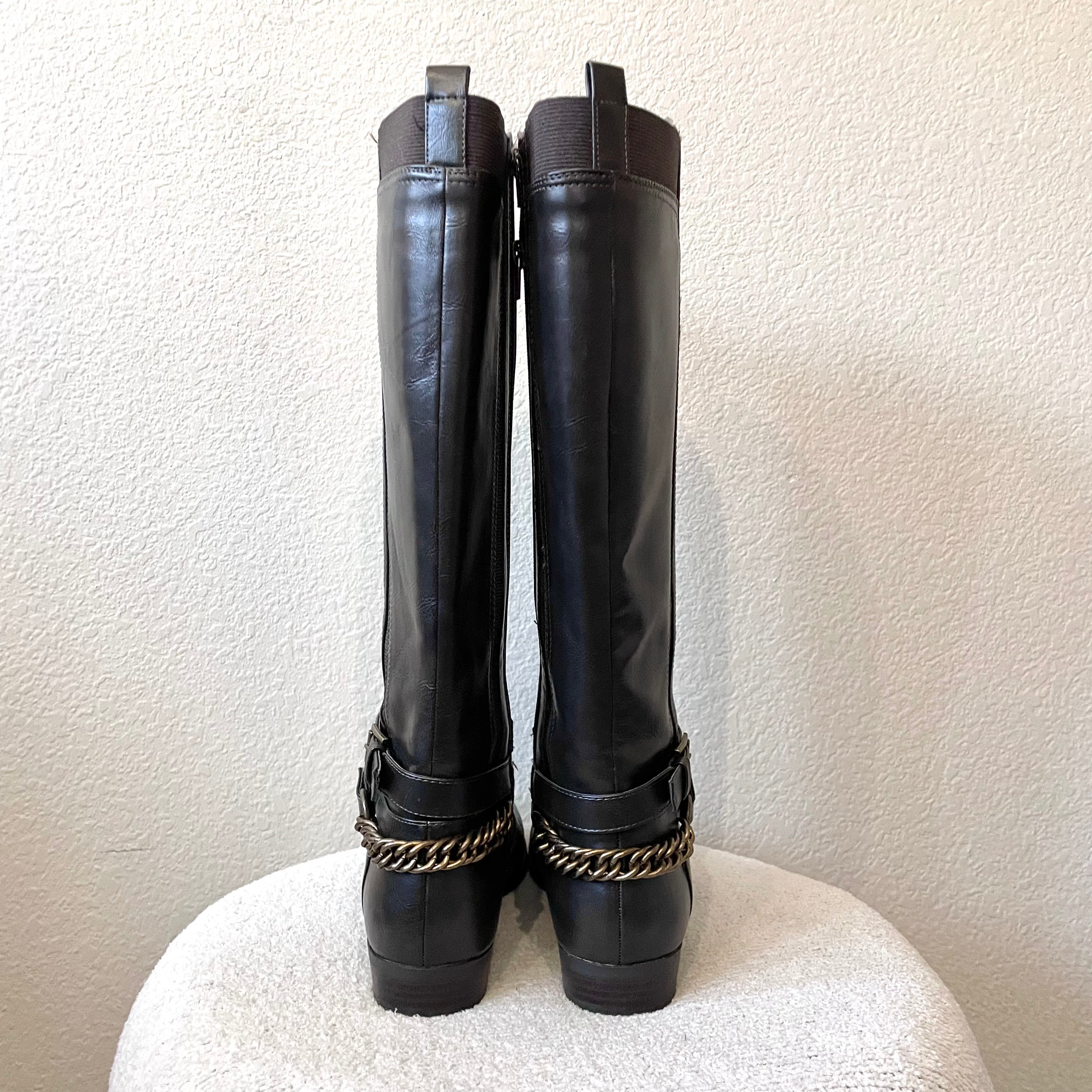 Chain Knee High Boots