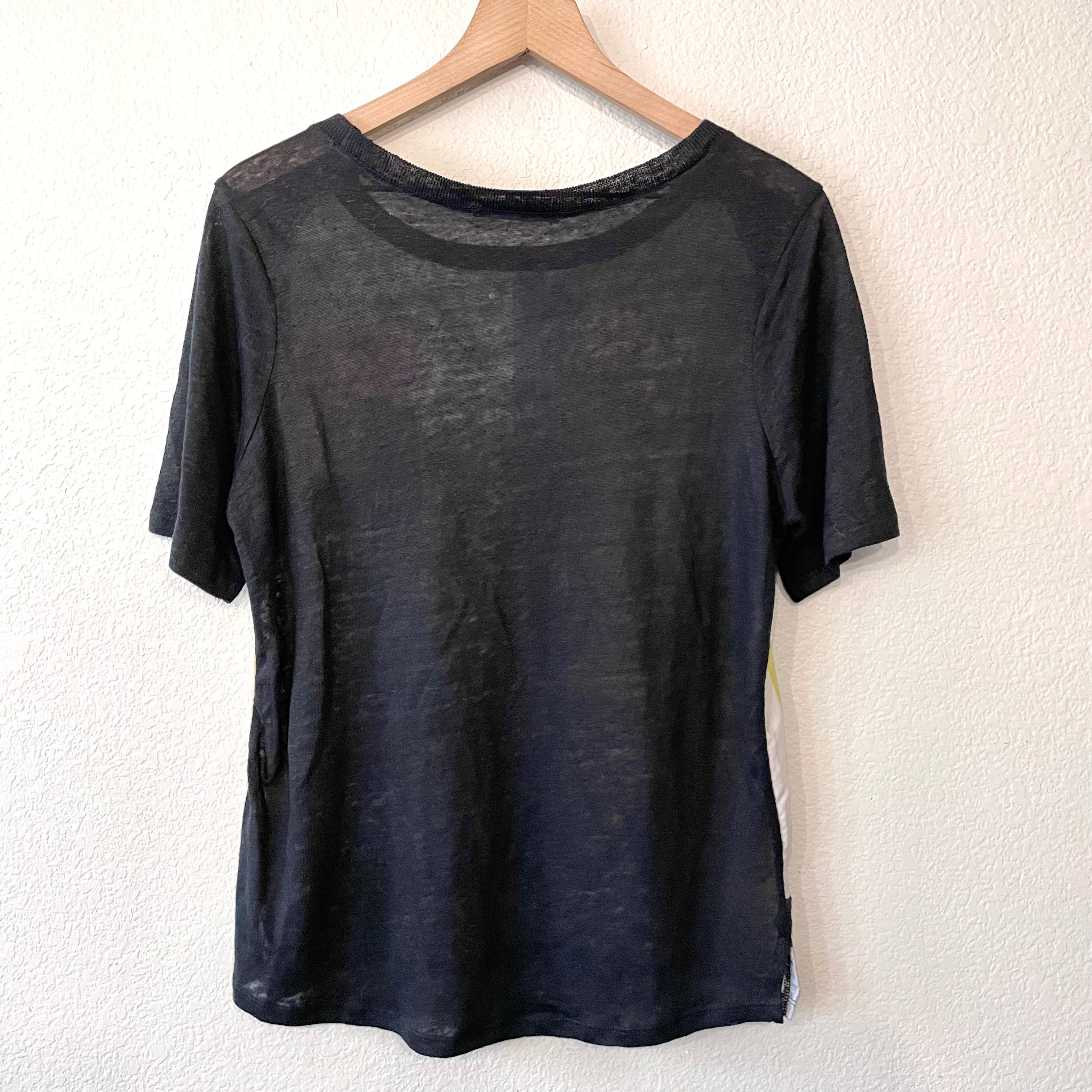 Abstract Linen Back Top