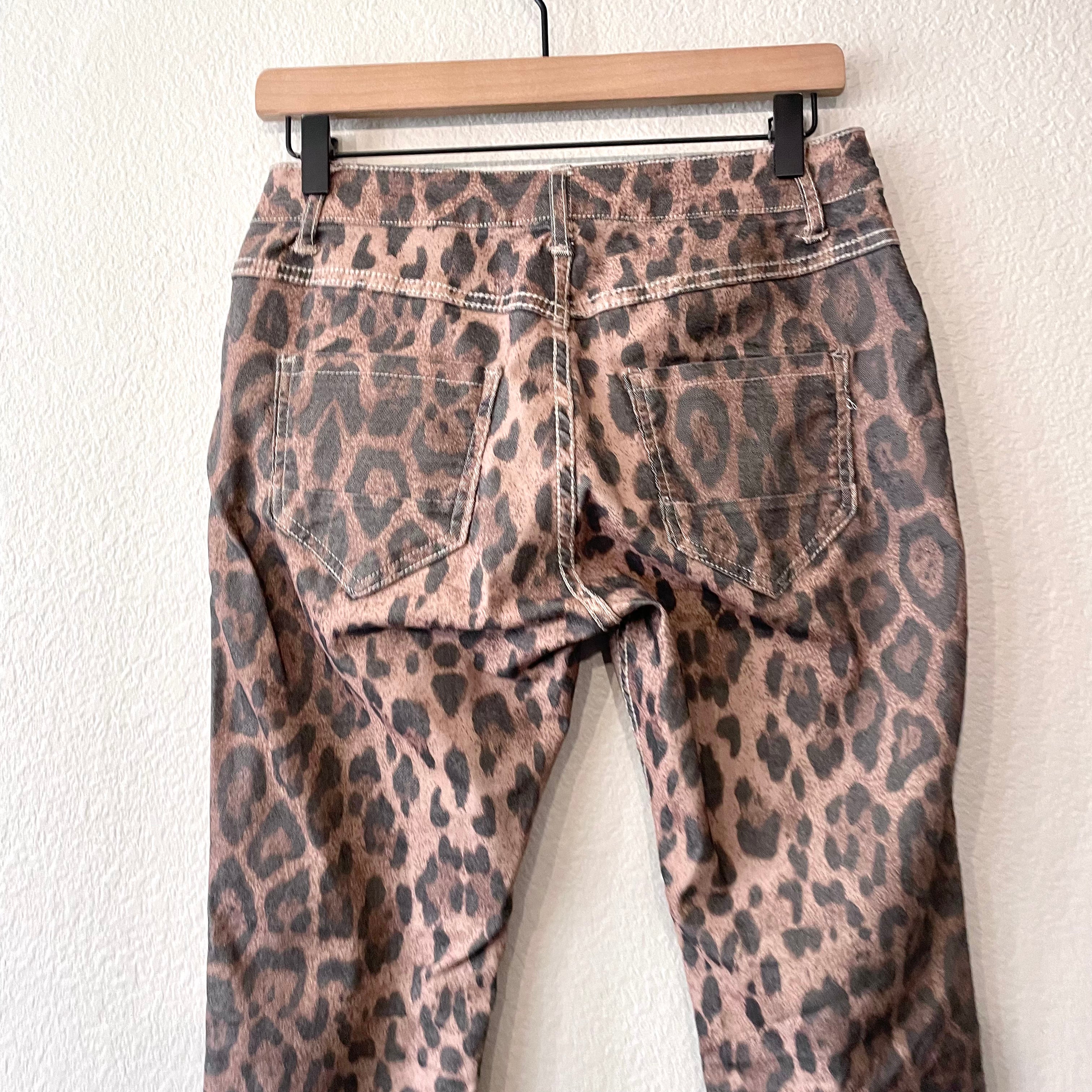 Reversible Leopard Print Jeans