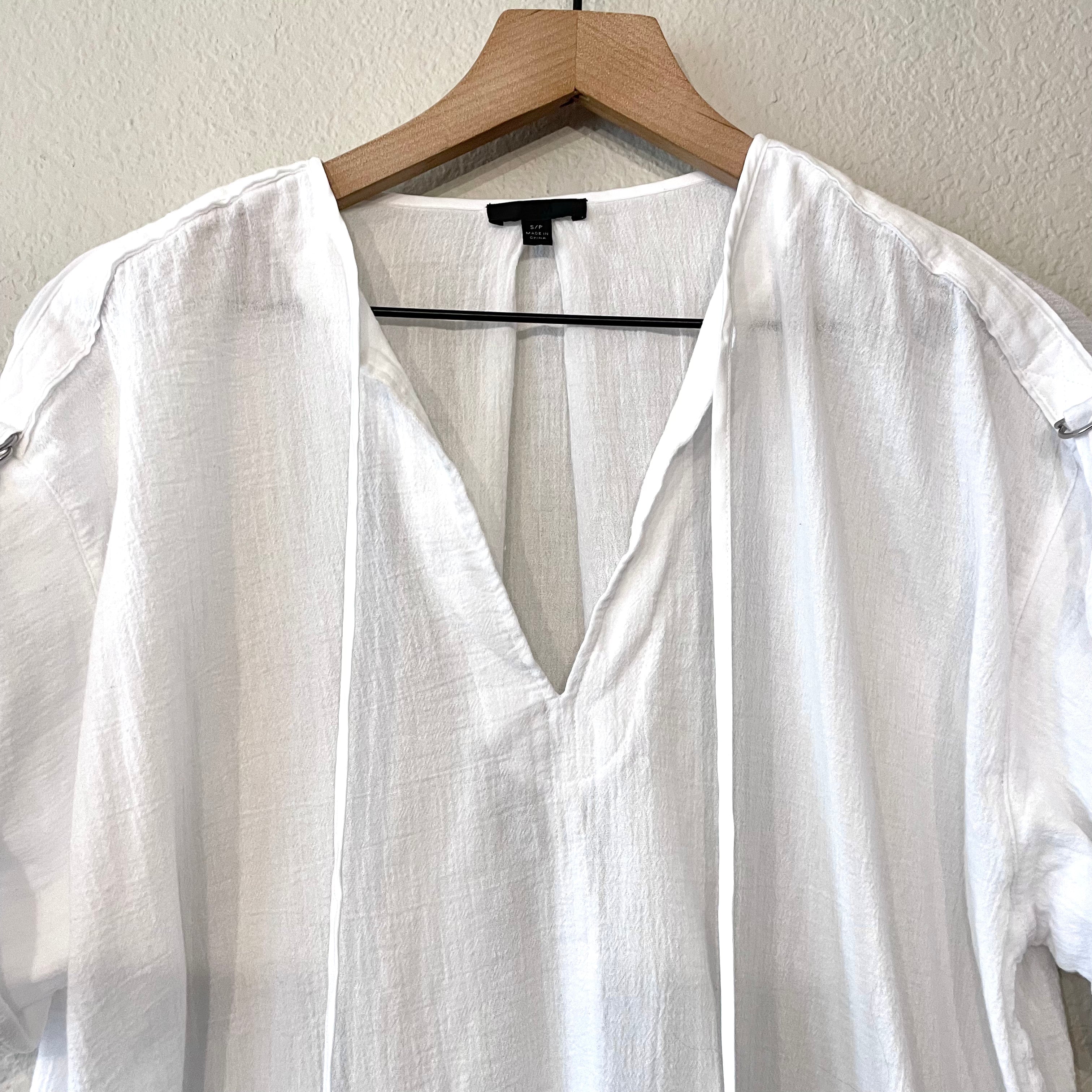 Rolled Sleeve Cotton Top