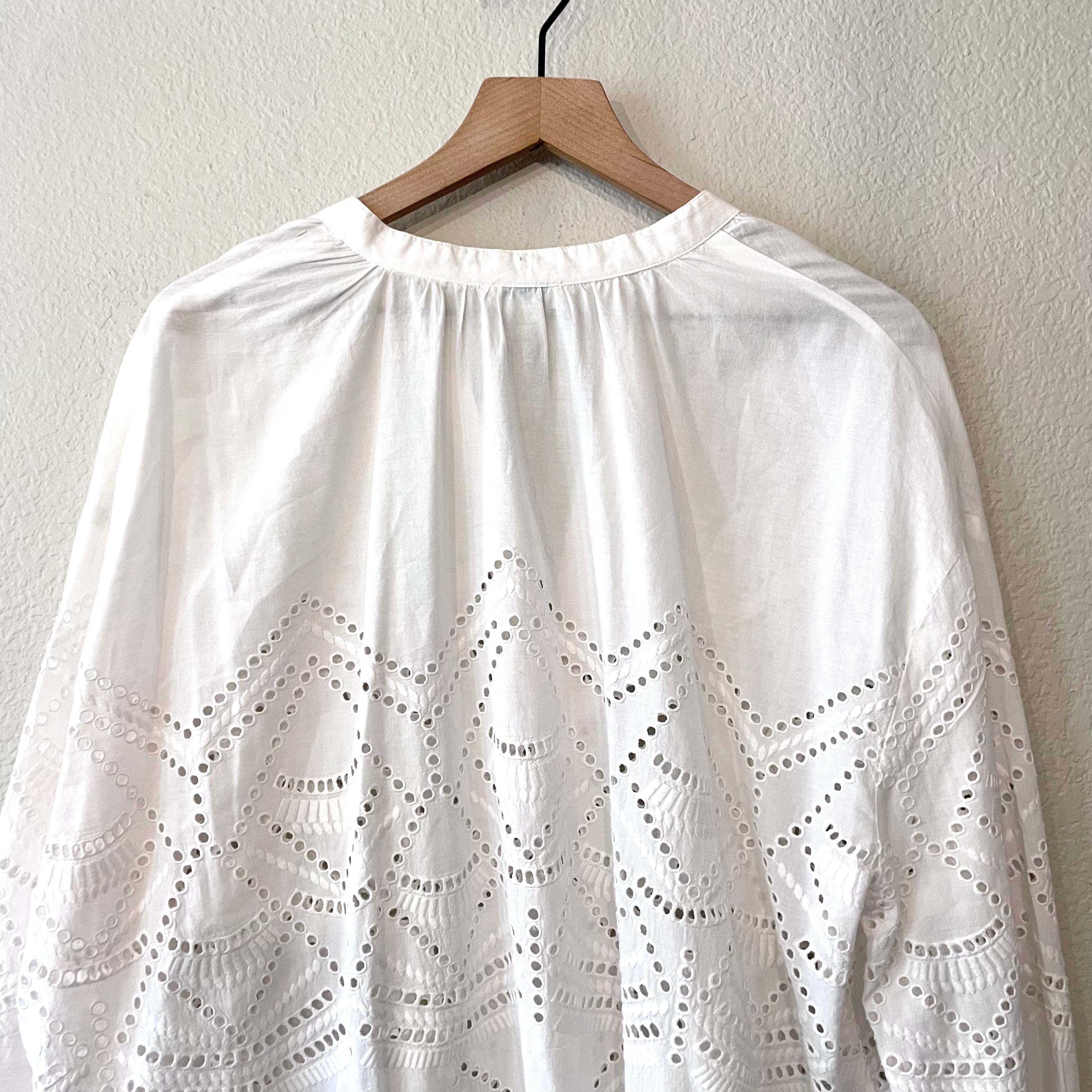 Long Sleeve Eyelet Top