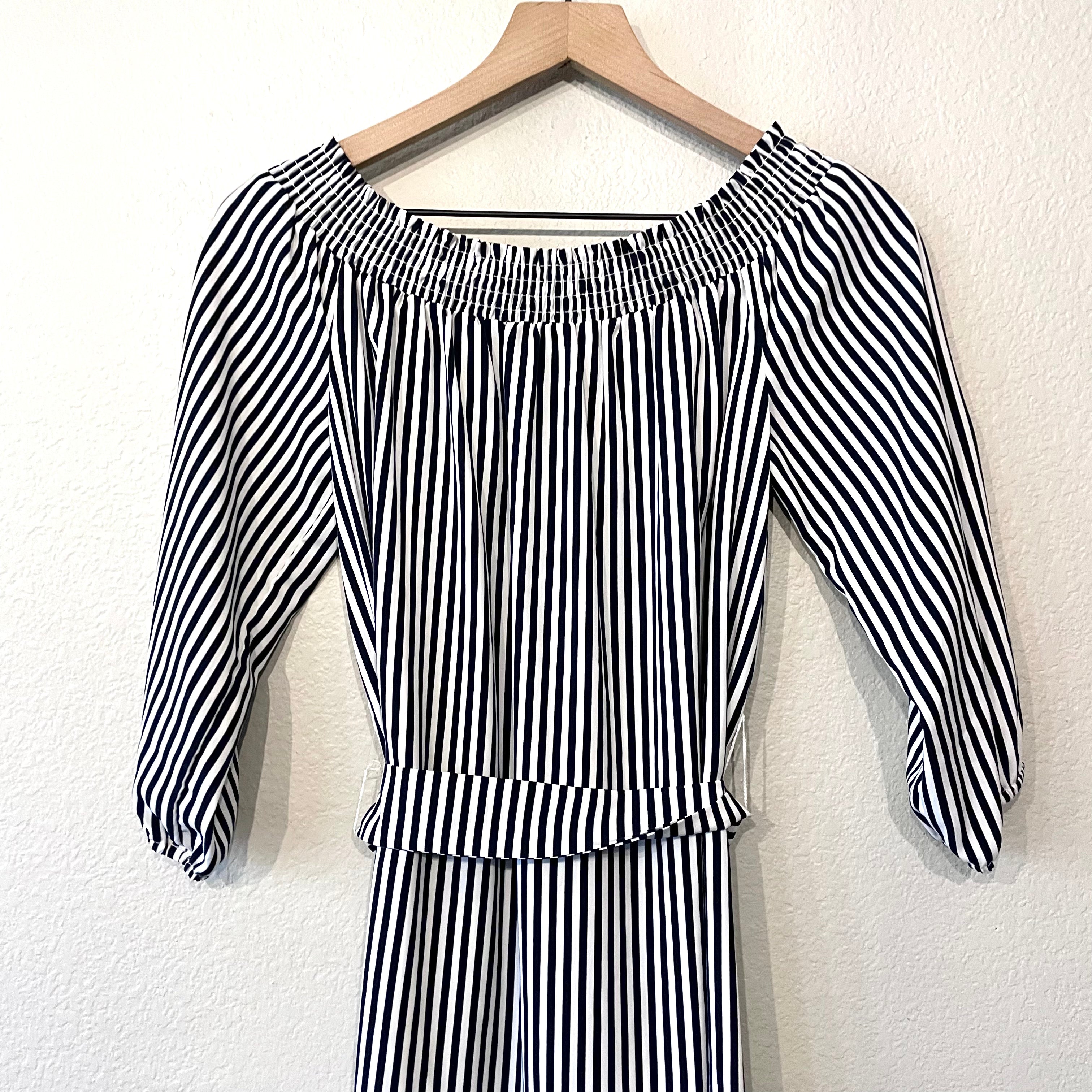 Striped Off Shoulder Dress