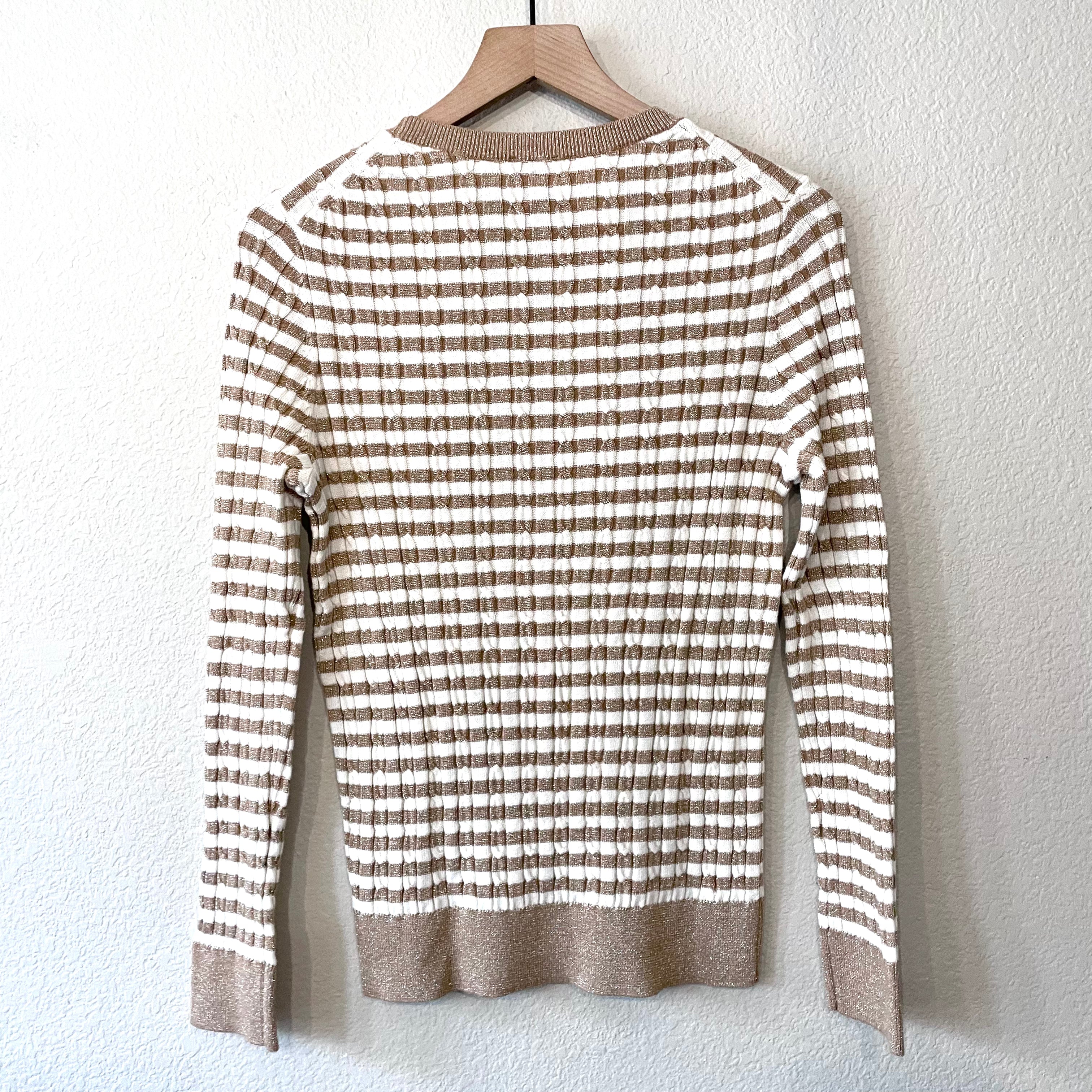 Striped Cable Knit Sweater