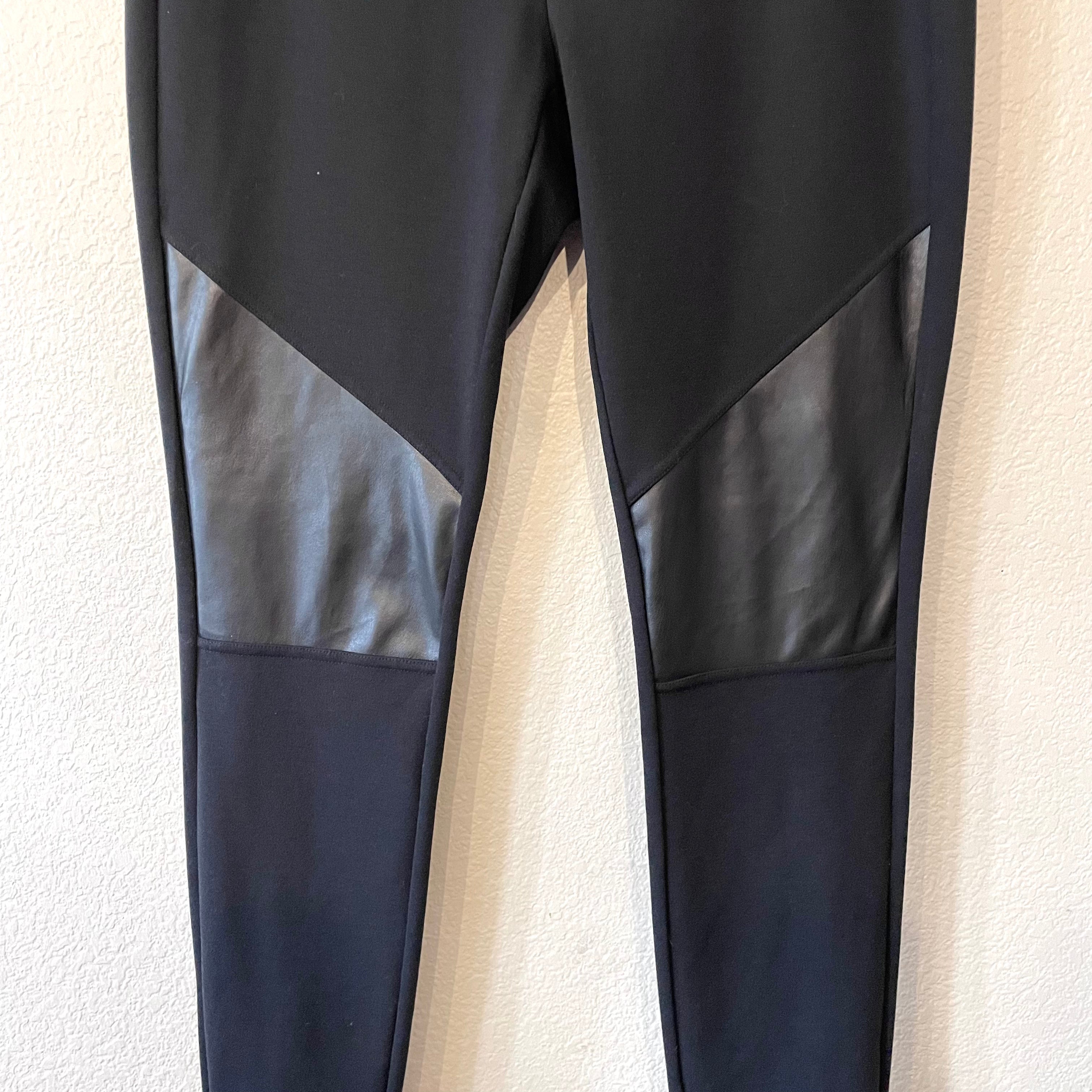 Faux Leather Knee Leggings