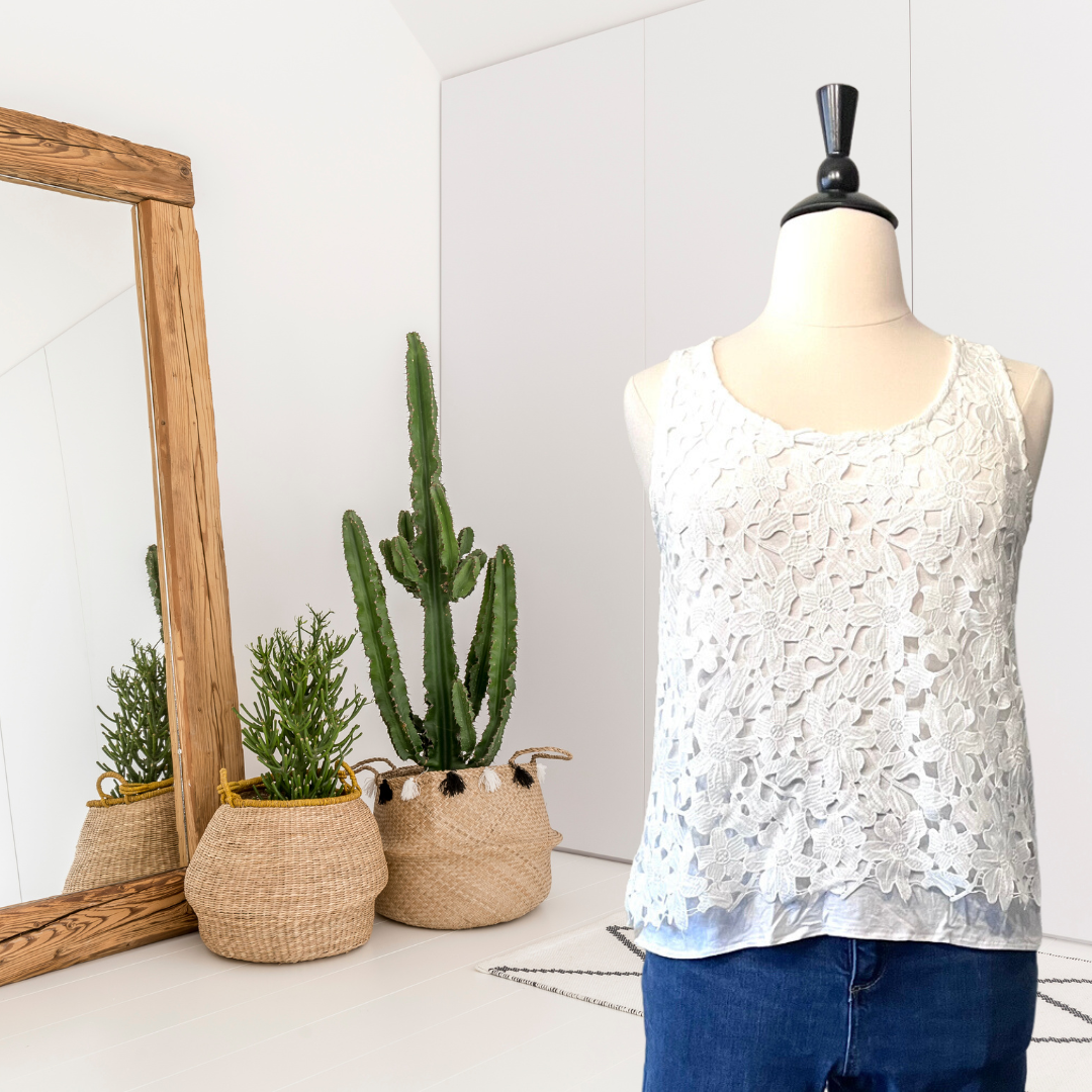 Lace Overlay Tank Top