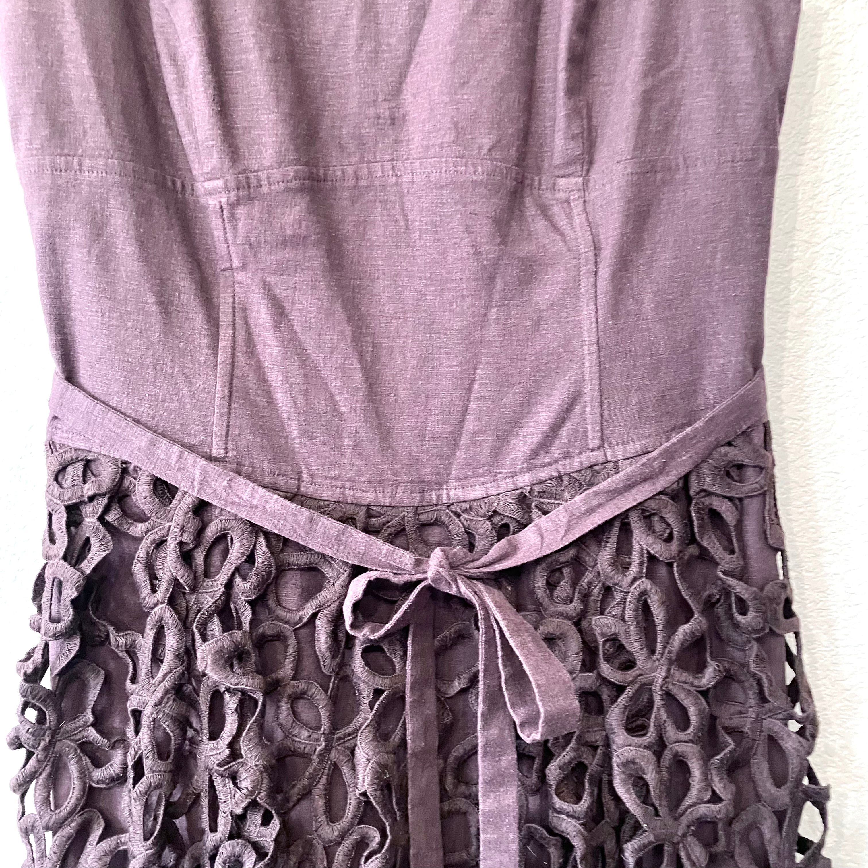 Linen Crochet Overlay Dress