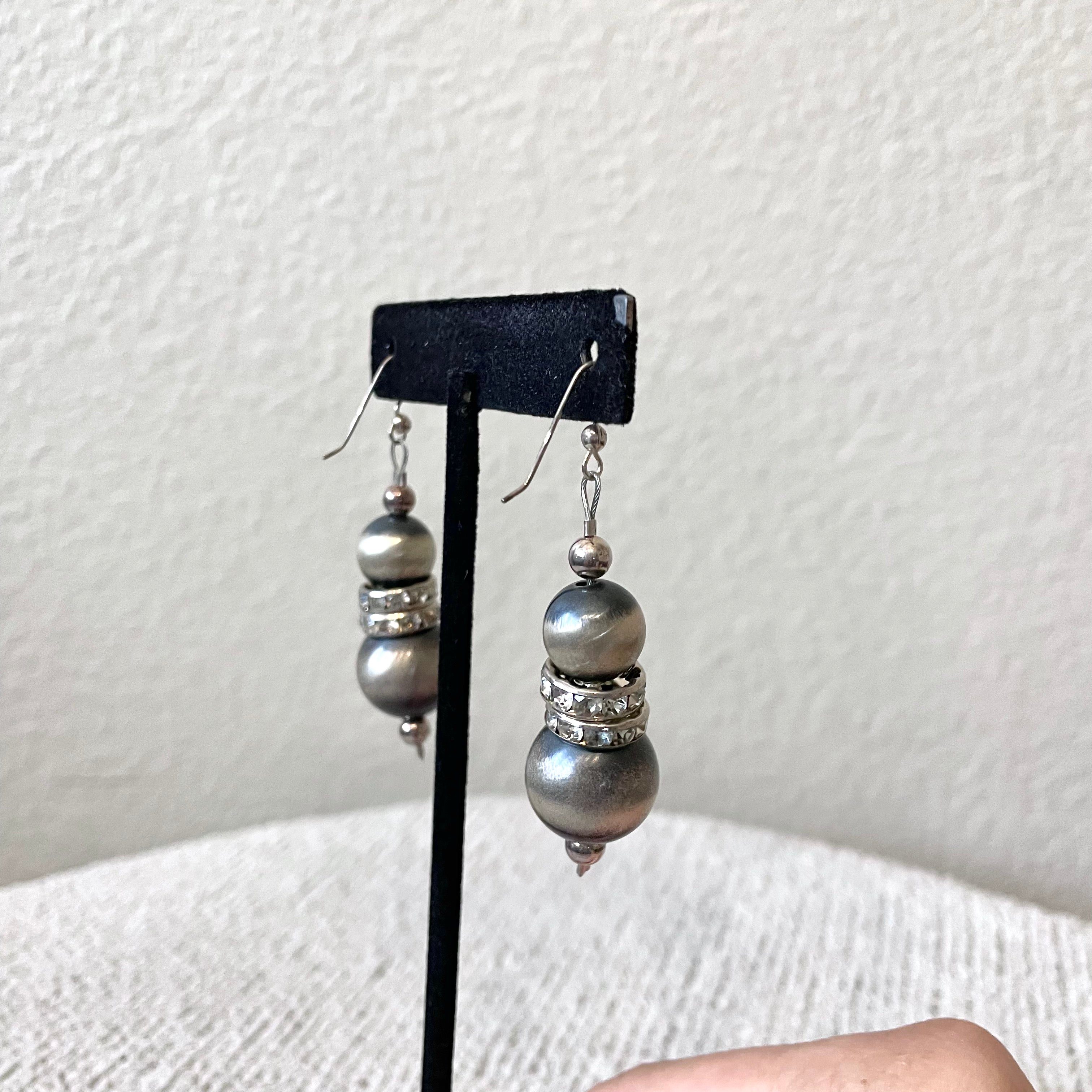 Navajo Pearl Crystal Earrings