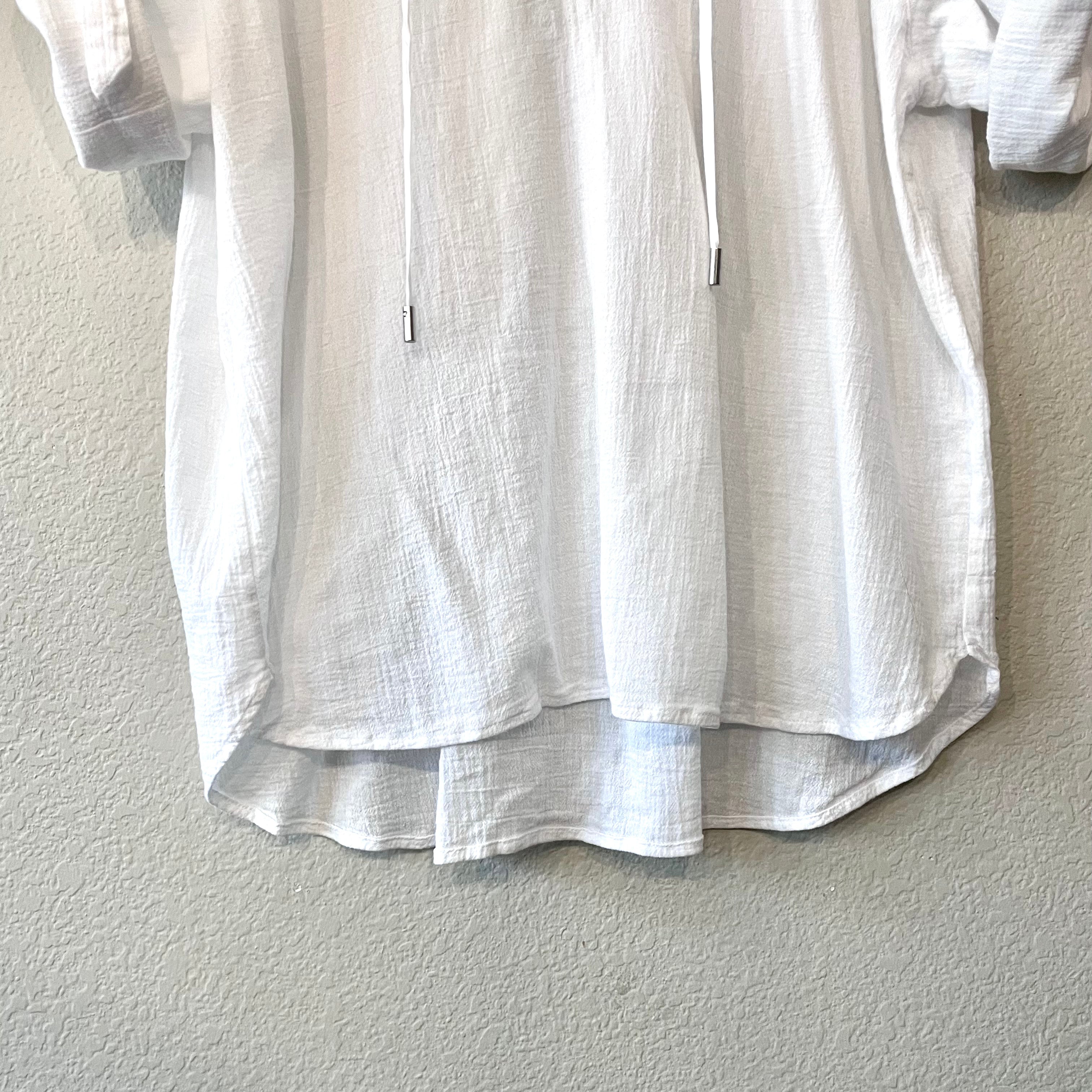 Rolled Sleeve Cotton Top